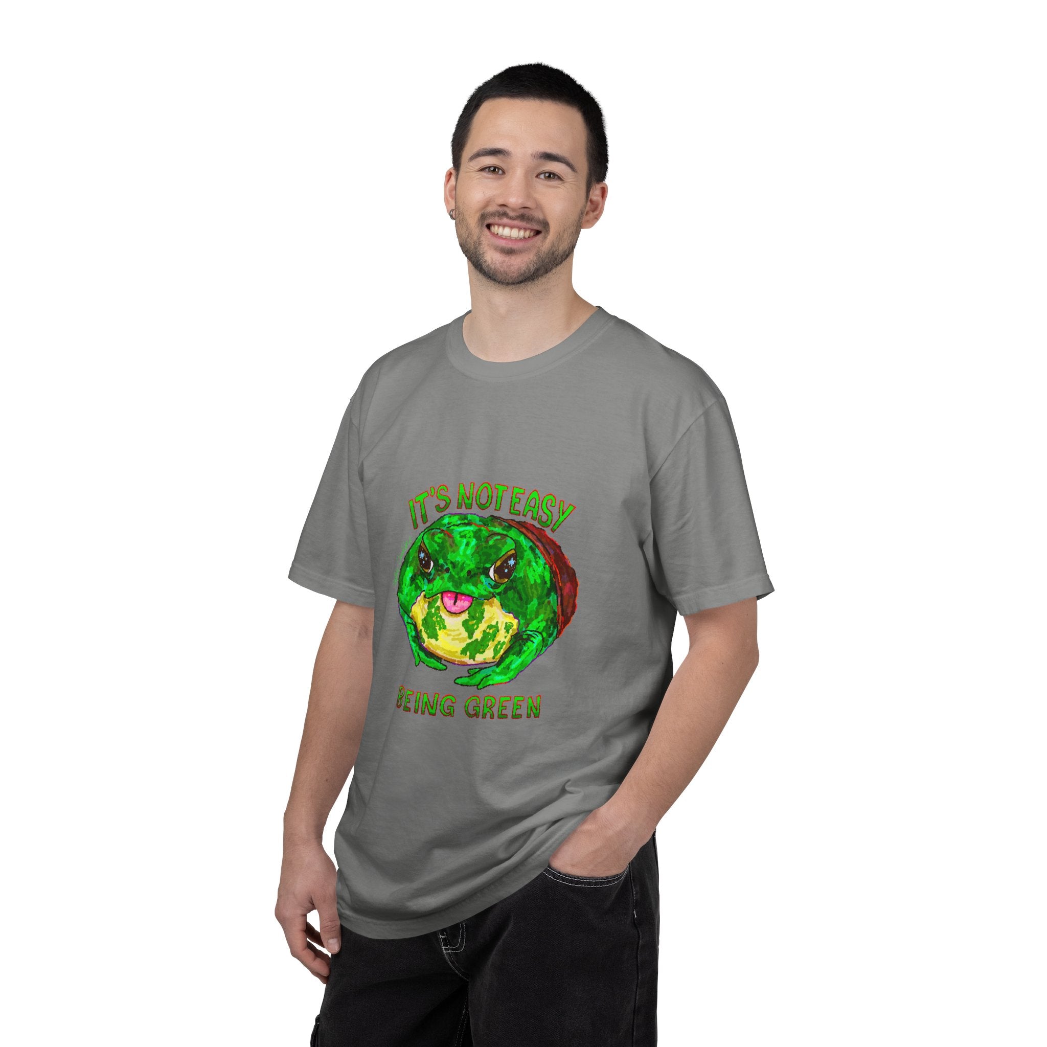 It's Not Easy Being Green Mr Frog Smiling Friends Comfort Colors T-Shirt