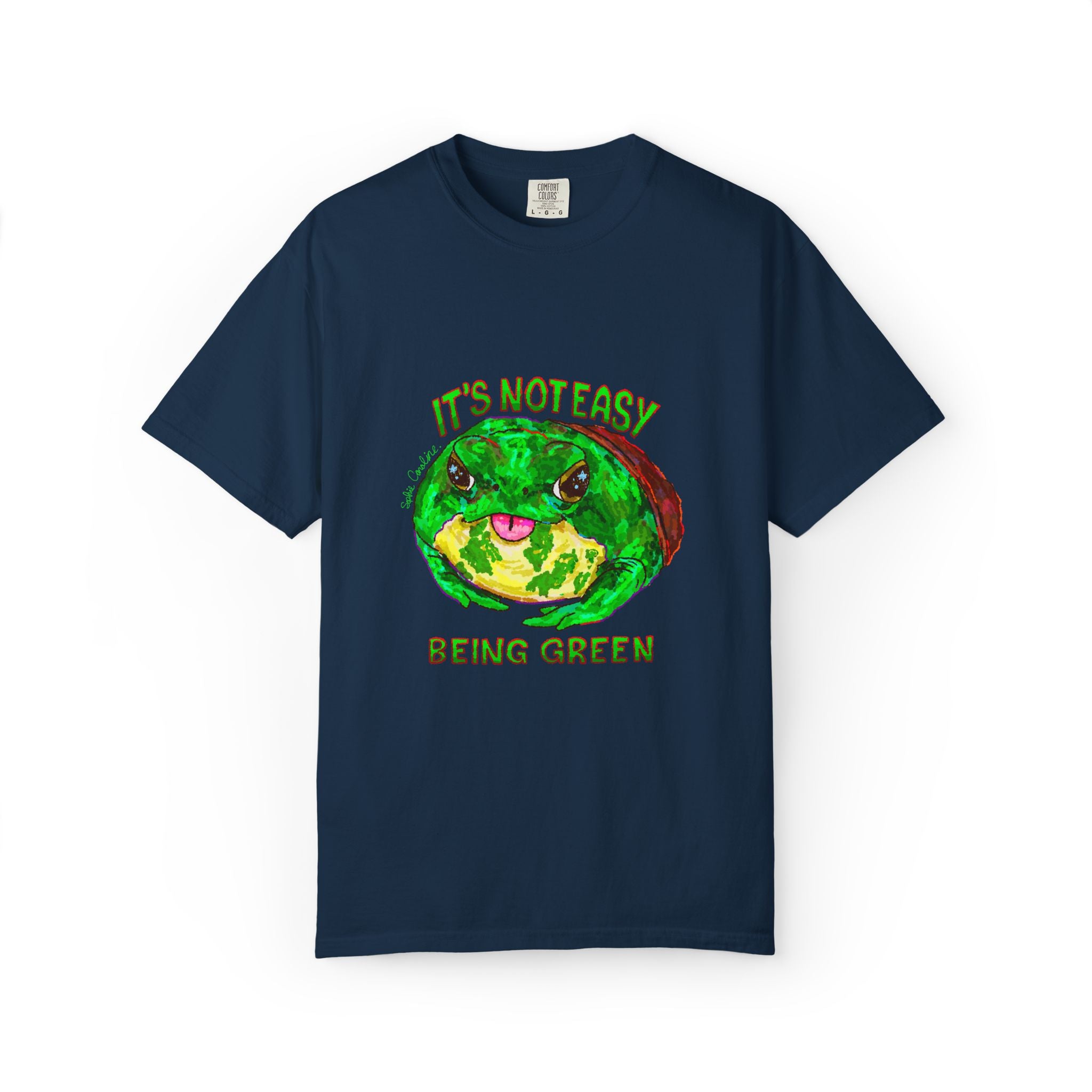 It's Not Easy Being Green Mr Frog Smiling Friends Comfort Colors T-Shirt