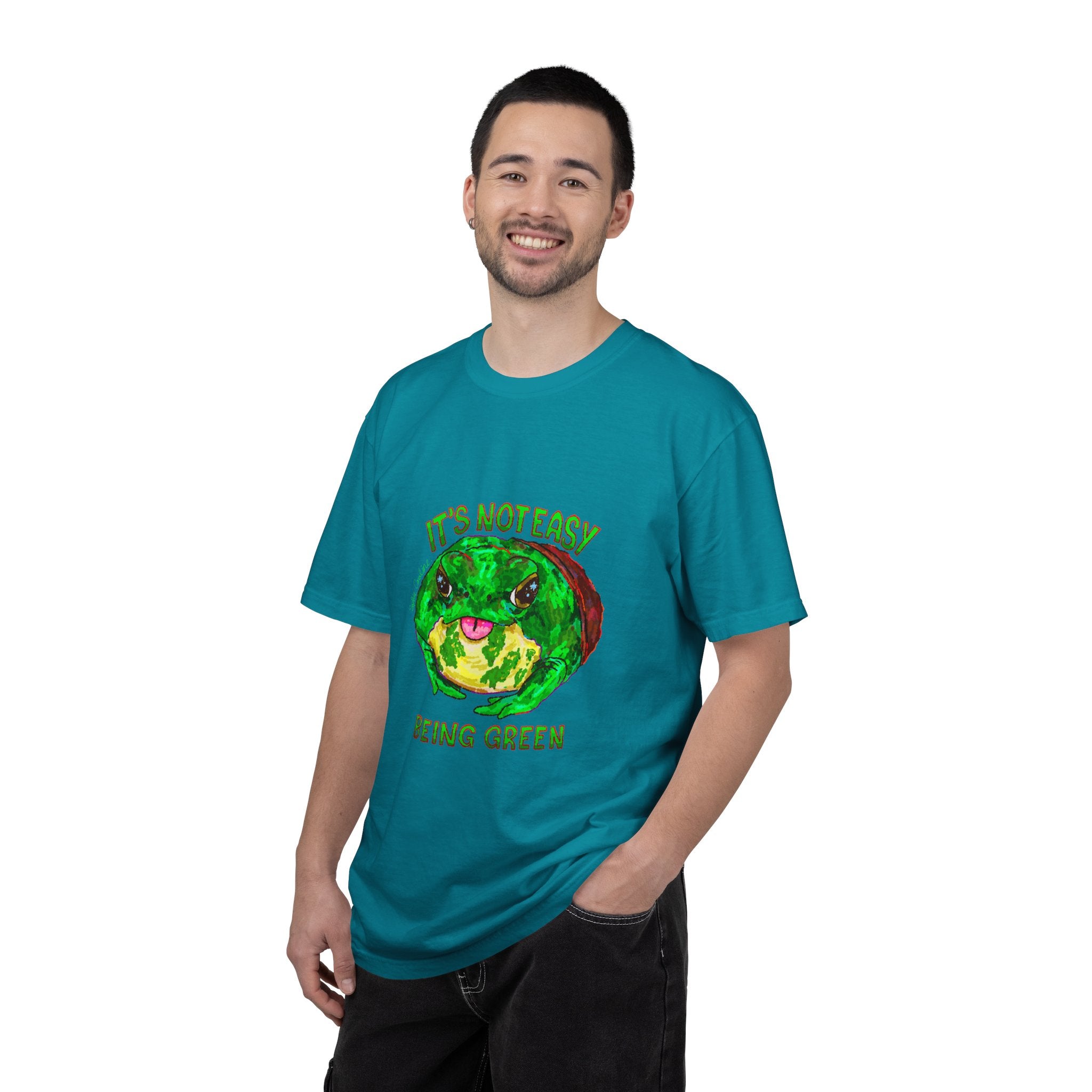 It's Not Easy Being Green Mr Frog Smiling Friends Comfort Colors T-Shirt