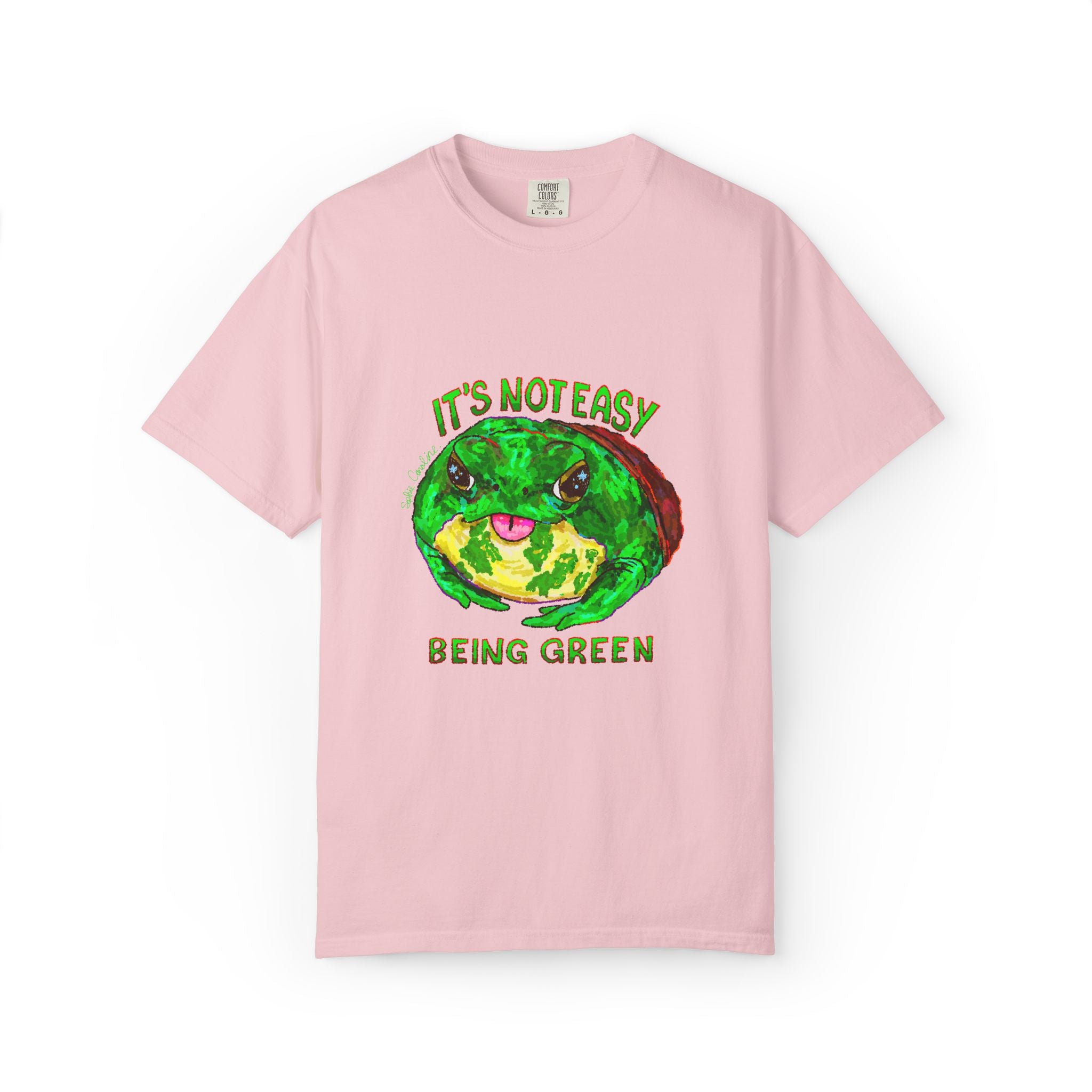 It's Not Easy Being Green Mr Frog Smiling Friends Comfort Colors T-Shirt