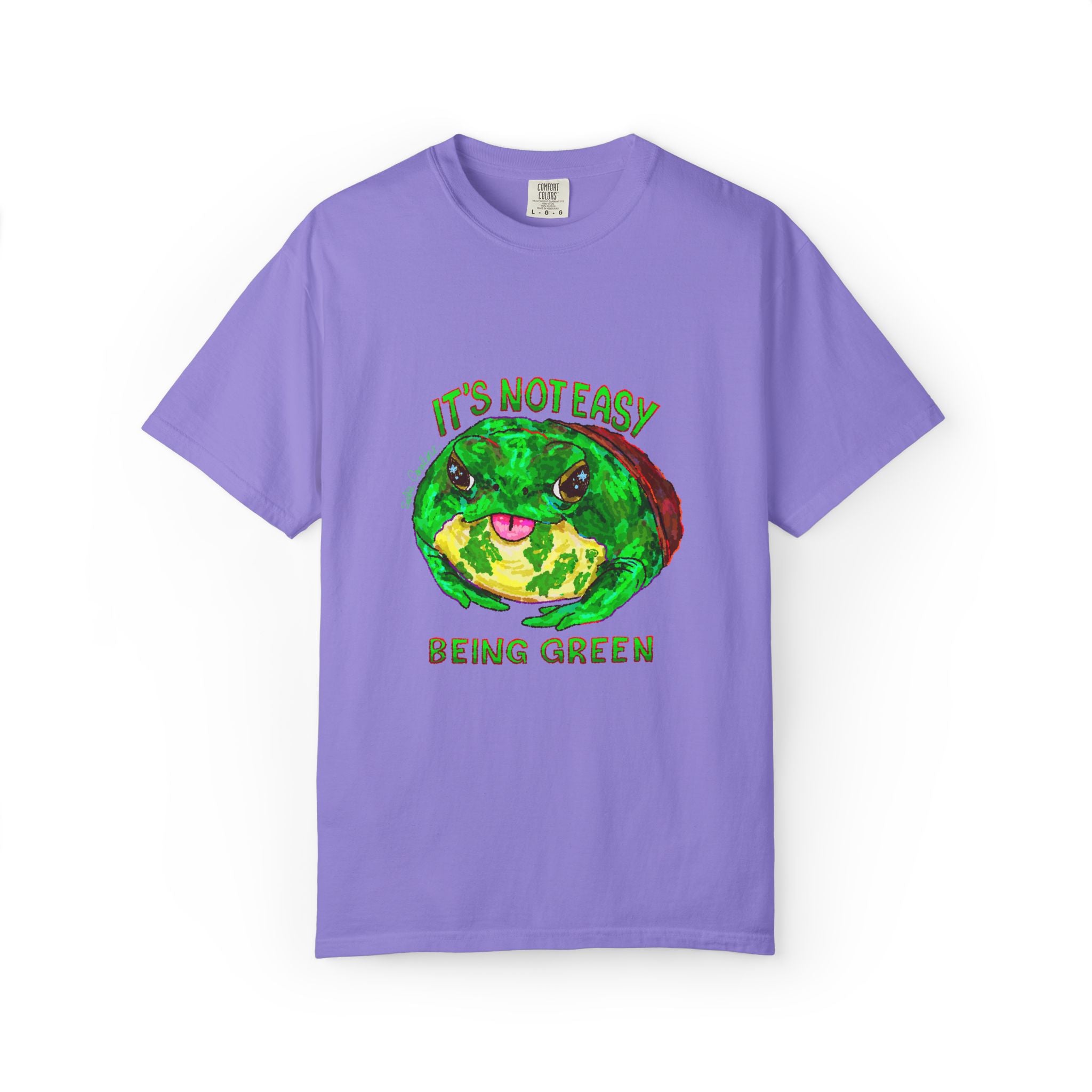 It's Not Easy Being Green Mr Frog Smiling Friends Comfort Colors T-Shirt