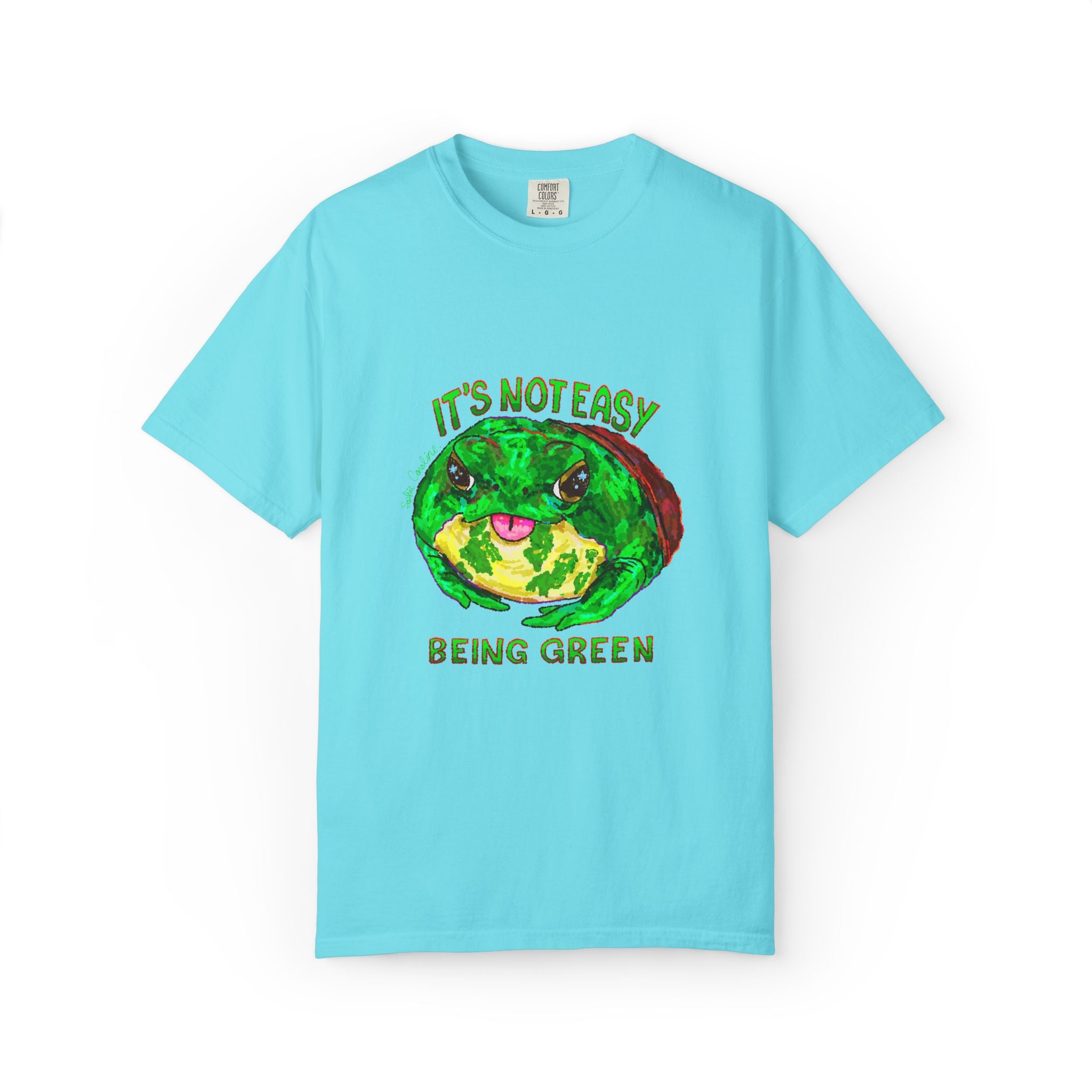 It's Not Easy Being Green Mr Frog Smiling Friends Comfort Colors T-Shirt