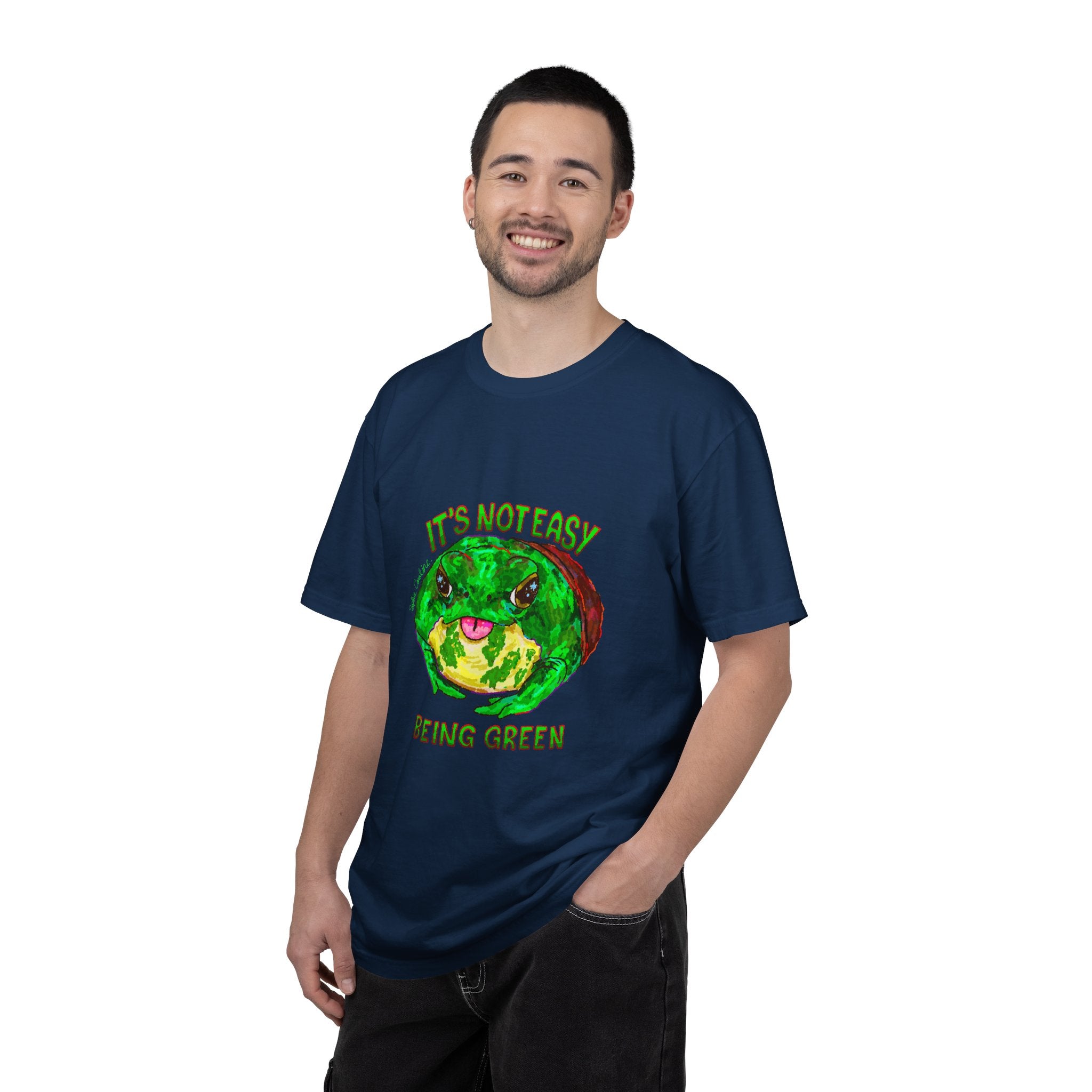 It's Not Easy Being Green Mr Frog Smiling Friends Comfort Colors T-Shirt