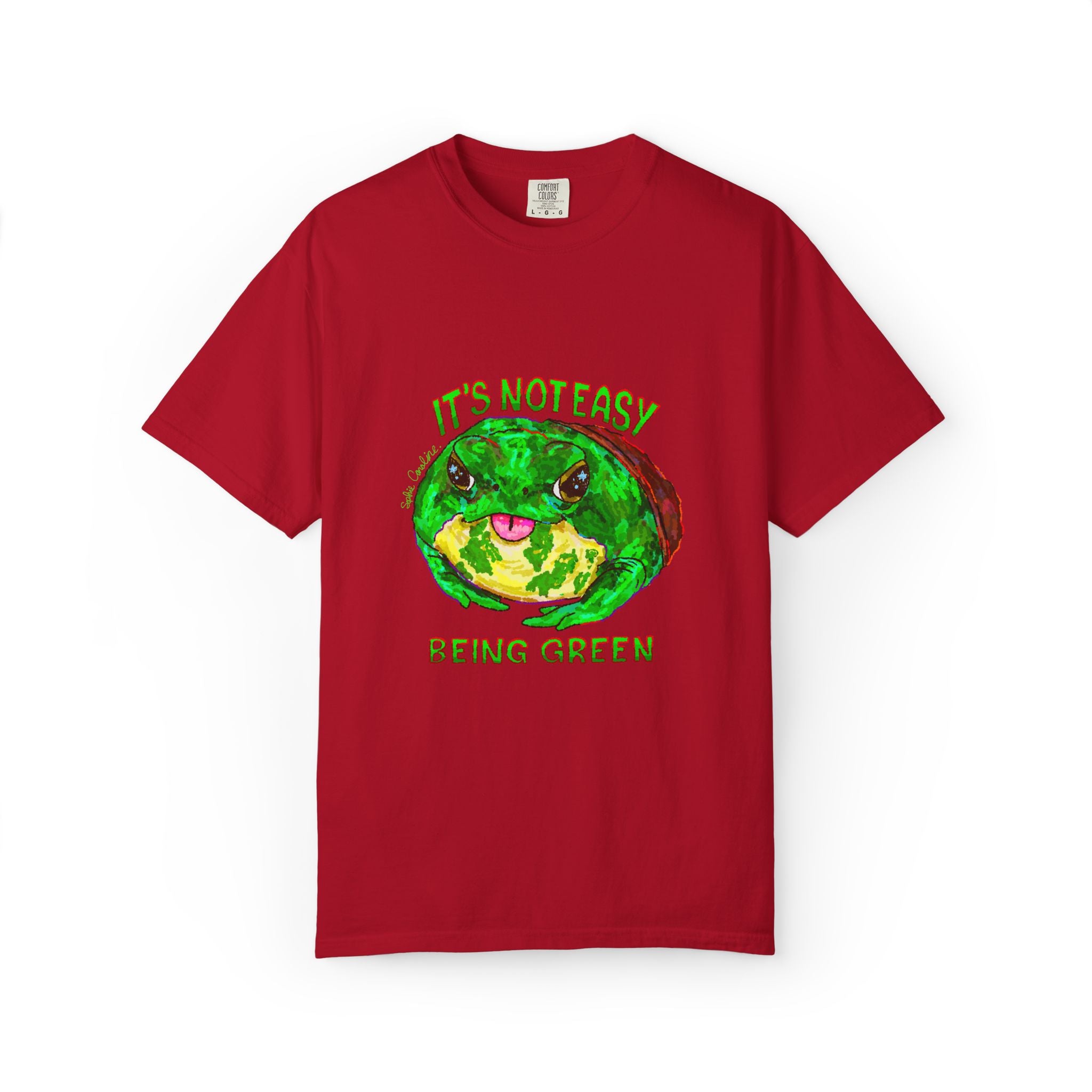It's Not Easy Being Green Mr Frog Smiling Friends Comfort Colors T-Shirt