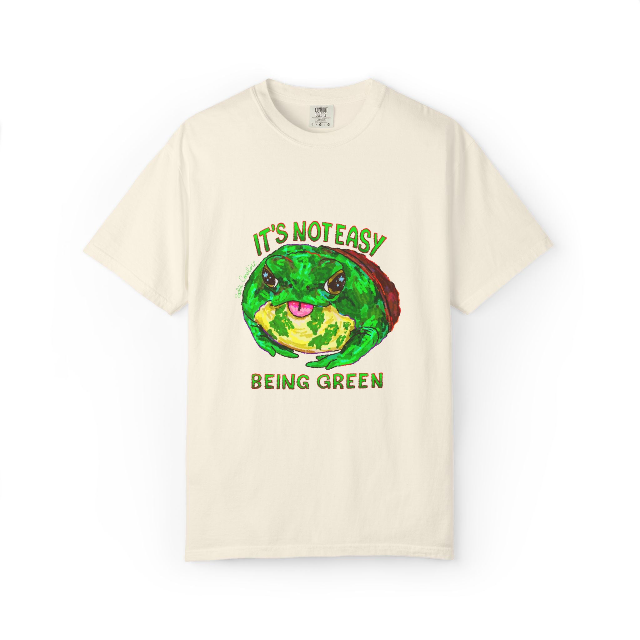 It's Not Easy Being Green Mr Frog Smiling Friends Comfort Colors T-Shirt