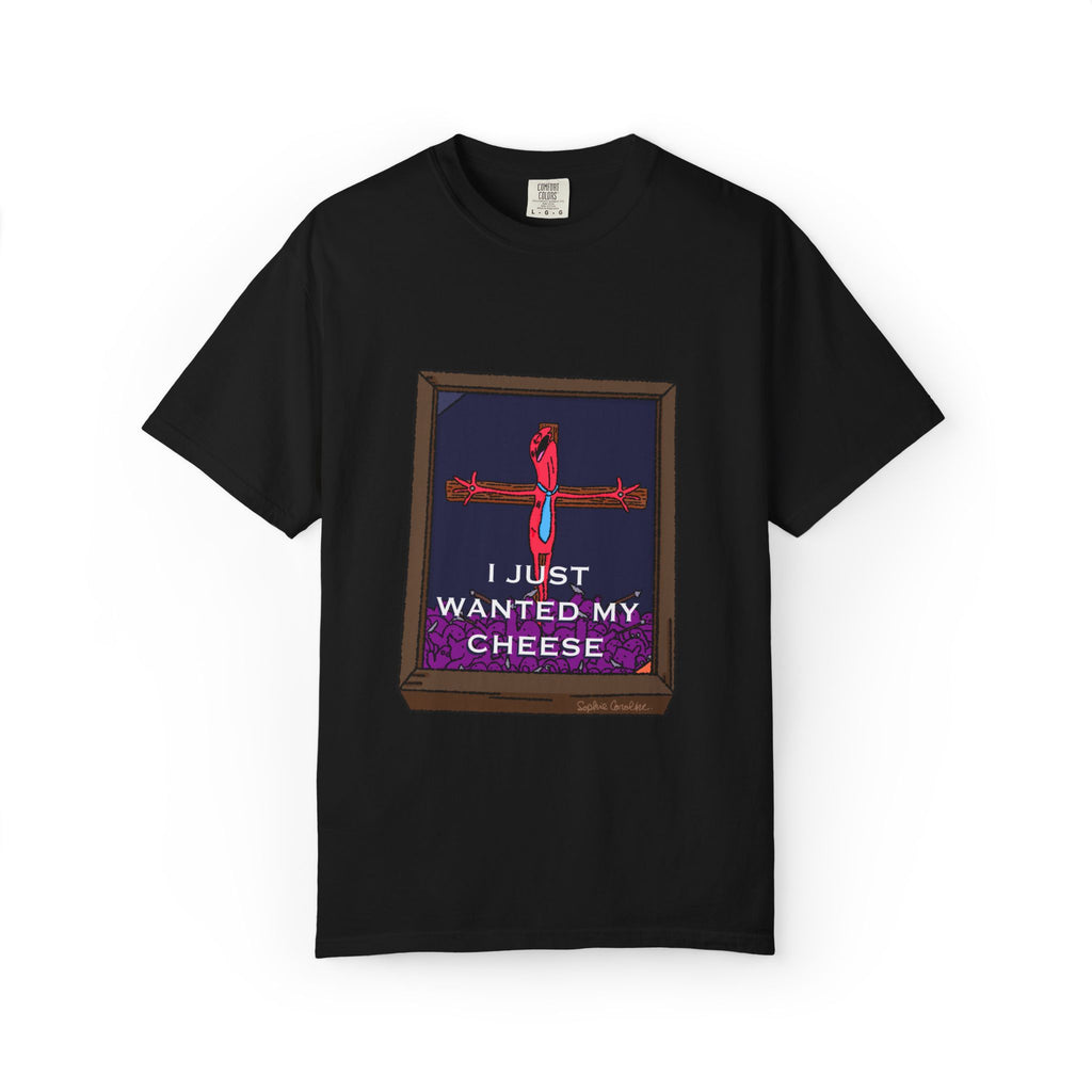 I Just Wanted My Cheese framed cross, T-shirt | quirky dark humor, Smiling Friends