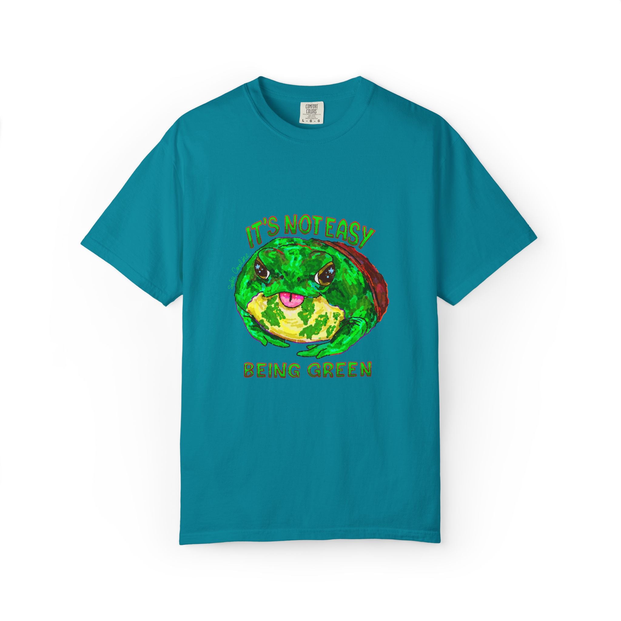 It's Not Easy Being Green Mr Frog Smiling Friends Comfort Colors T-Shirt