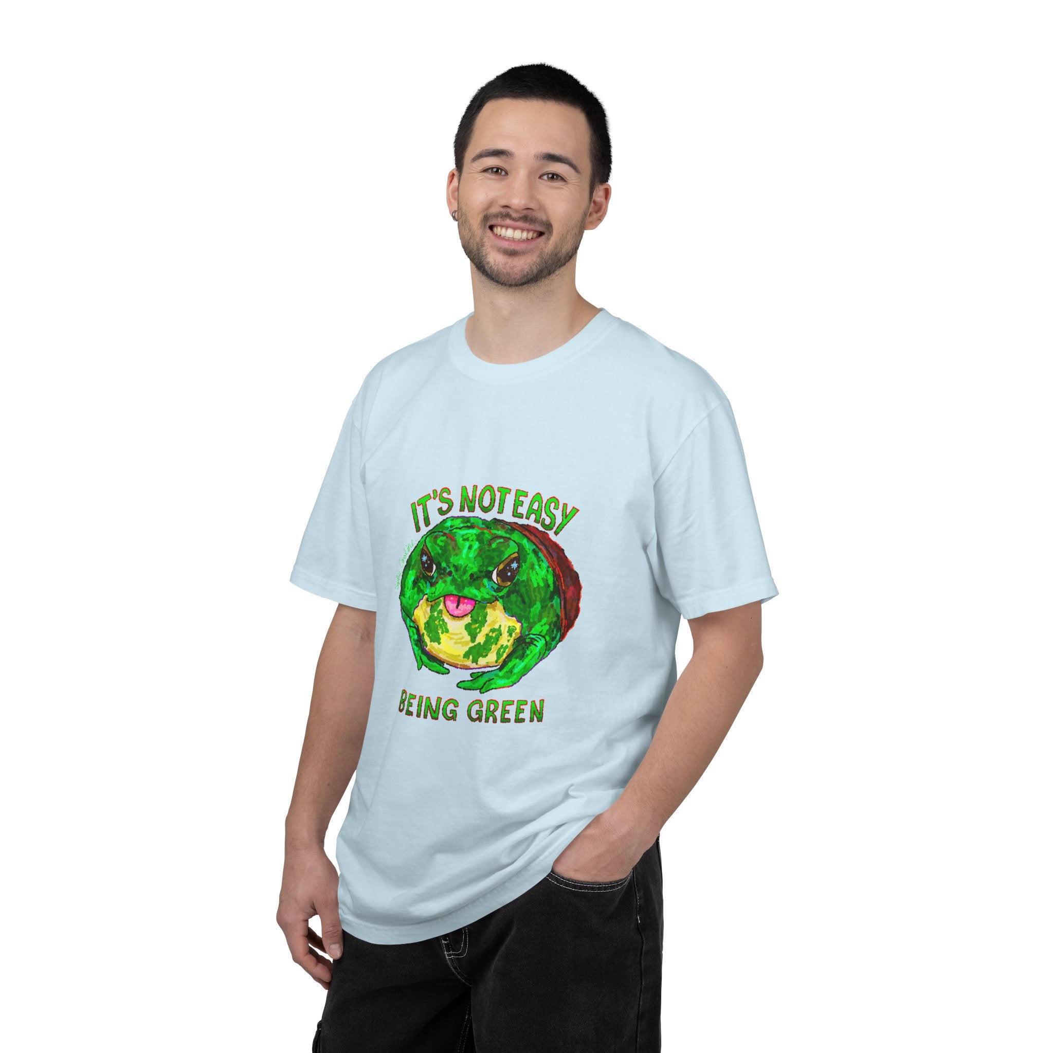 It's Not Easy Being Green Mr Frog Smiling Friends Comfort Colors T-Shirt