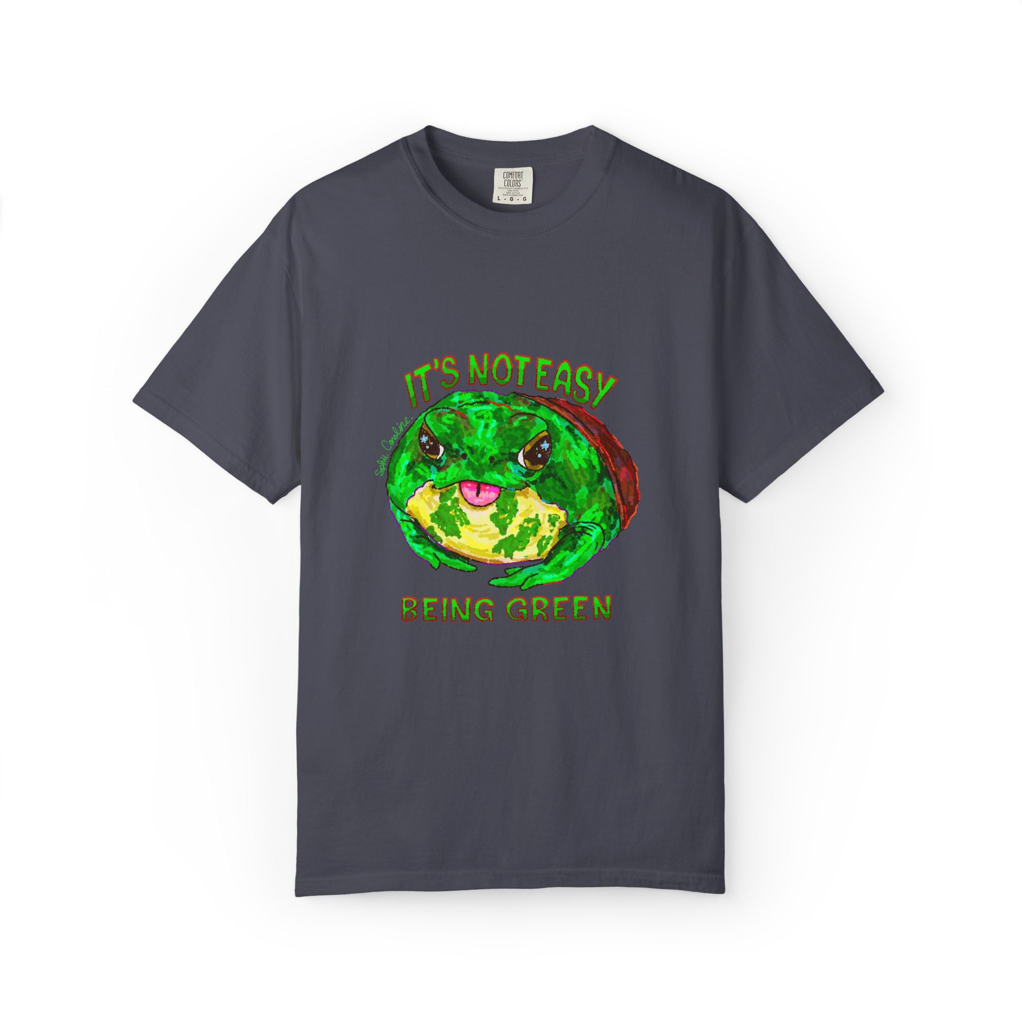 It's Not Easy Being Green Mr Frog Smiling Friends Comfort Colors T-Shirt