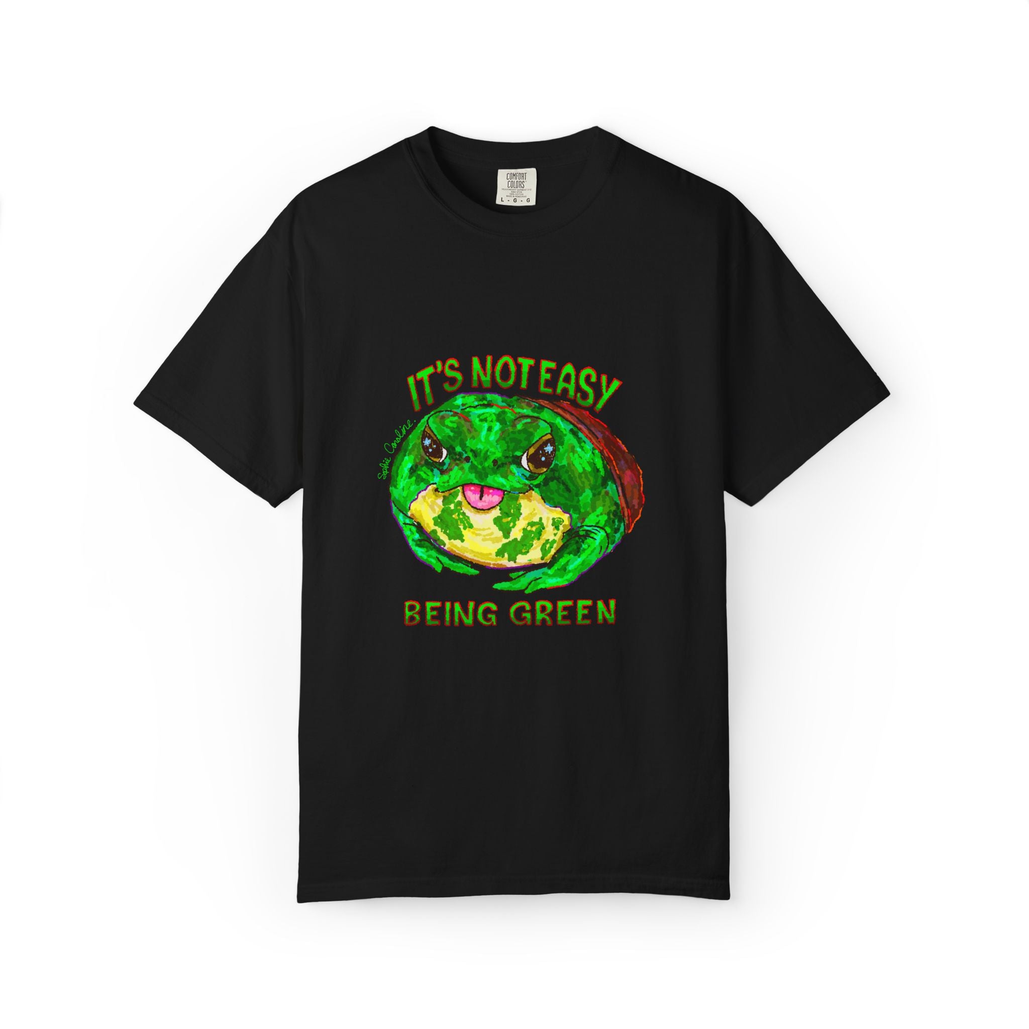 It's Not Easy Being Green Mr Frog Smiling Friends Comfort Colors T-Shirt
