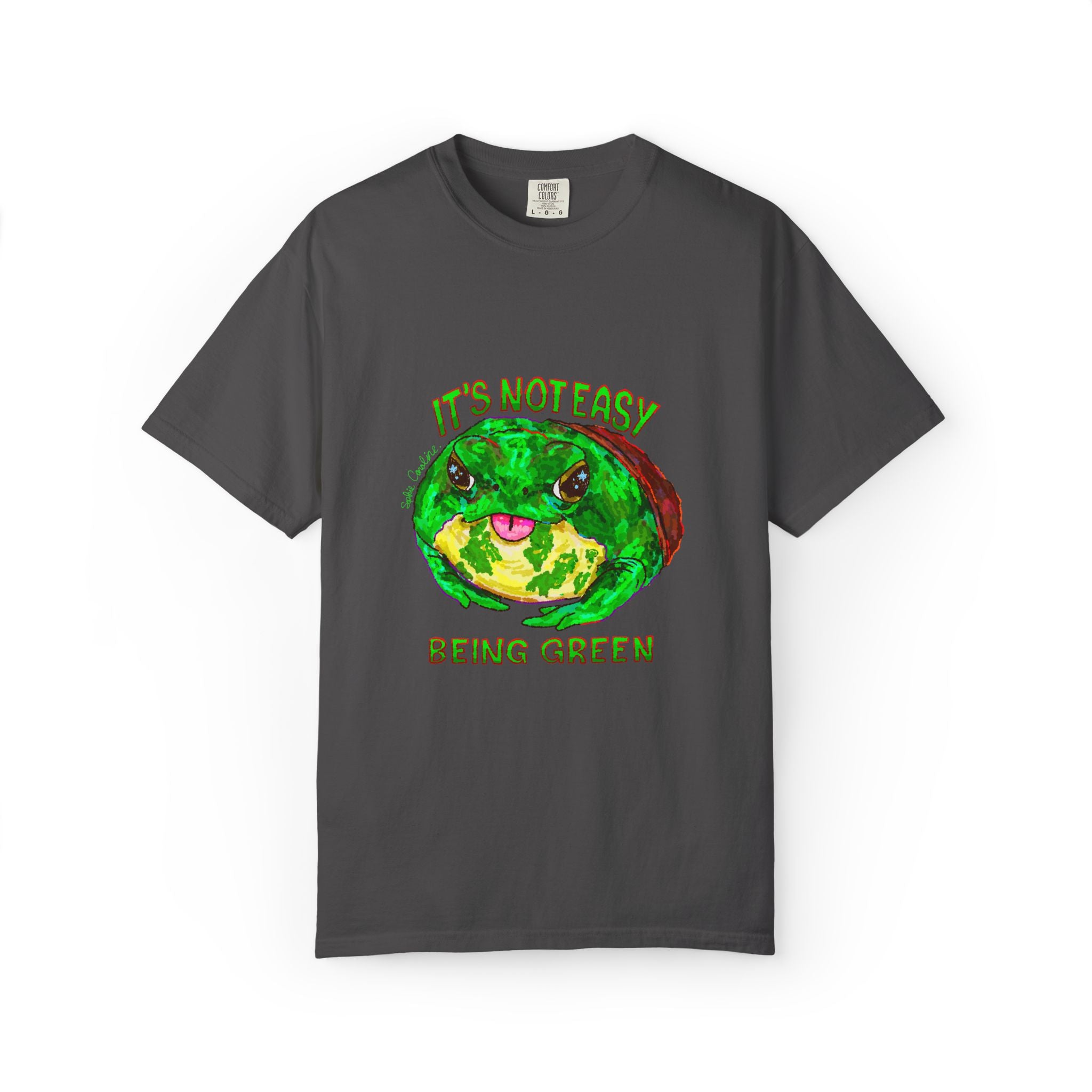 It's Not Easy Being Green Mr Frog Smiling Friends Comfort Colors T-Shirt