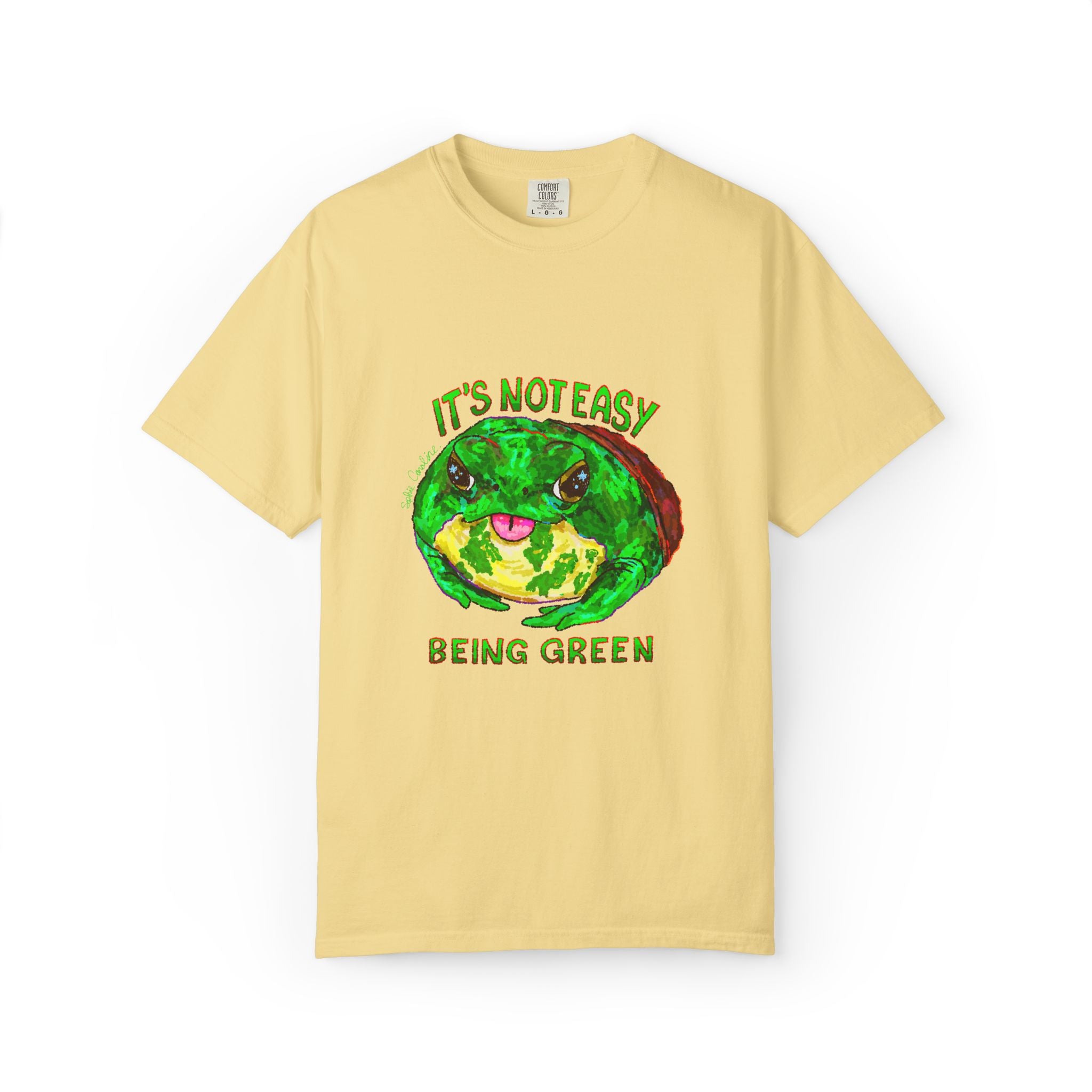 It's Not Easy Being Green Mr Frog Smiling Friends Comfort Colors T-Shirt