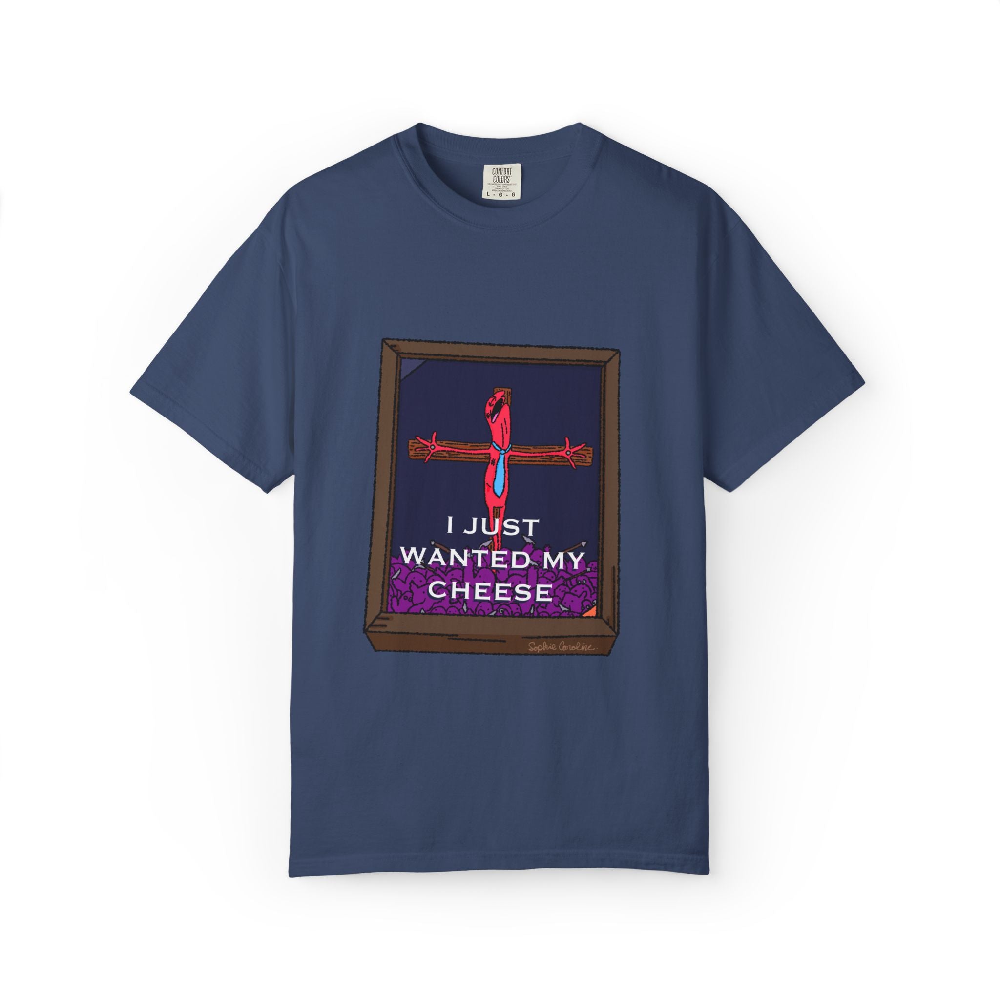 I Just Wanted My Cheese framed cross, T-shirt | quirky dark humor, Smiling Friends