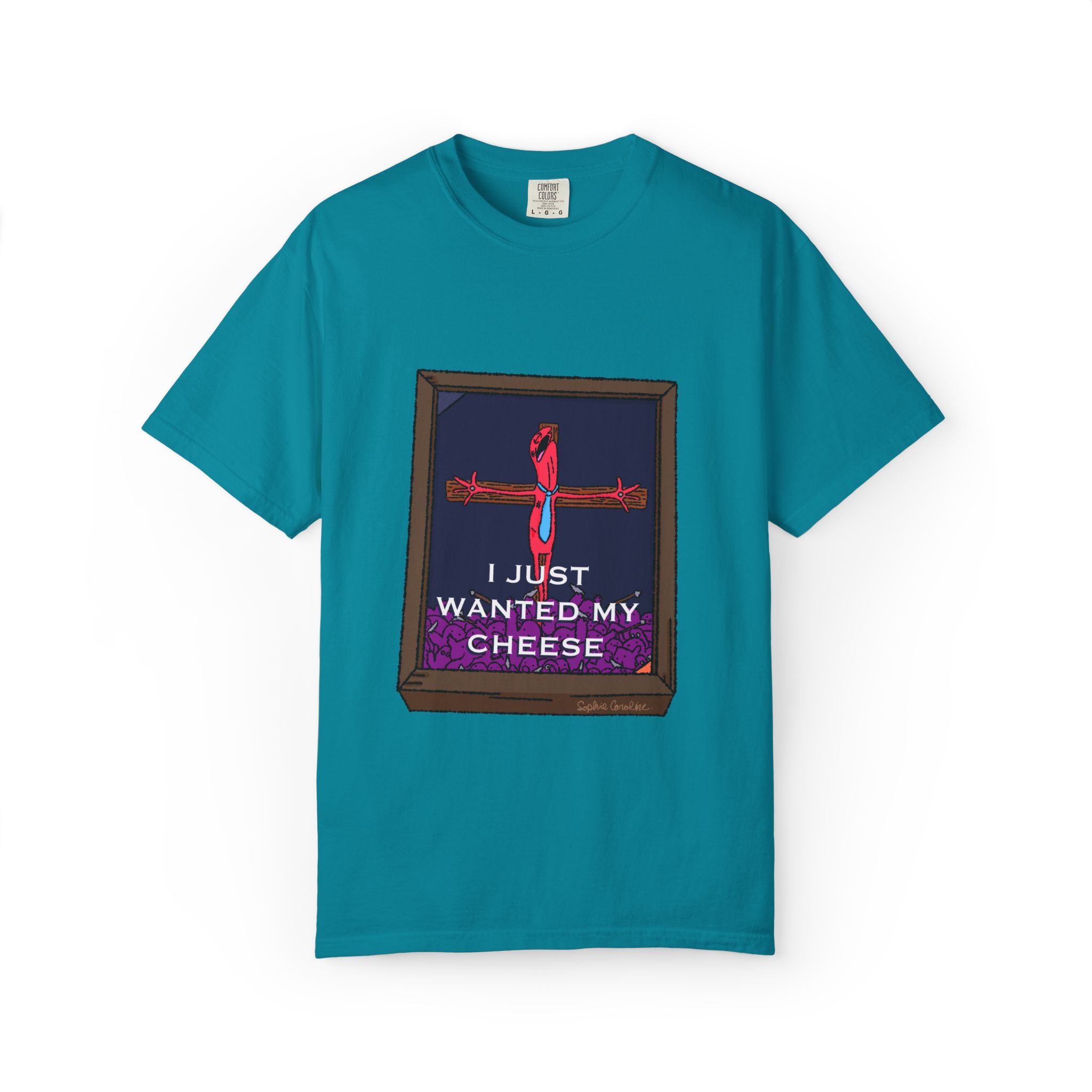 I Just Wanted My Cheese framed cross, T-shirt | quirky dark humor, Smiling Friends
