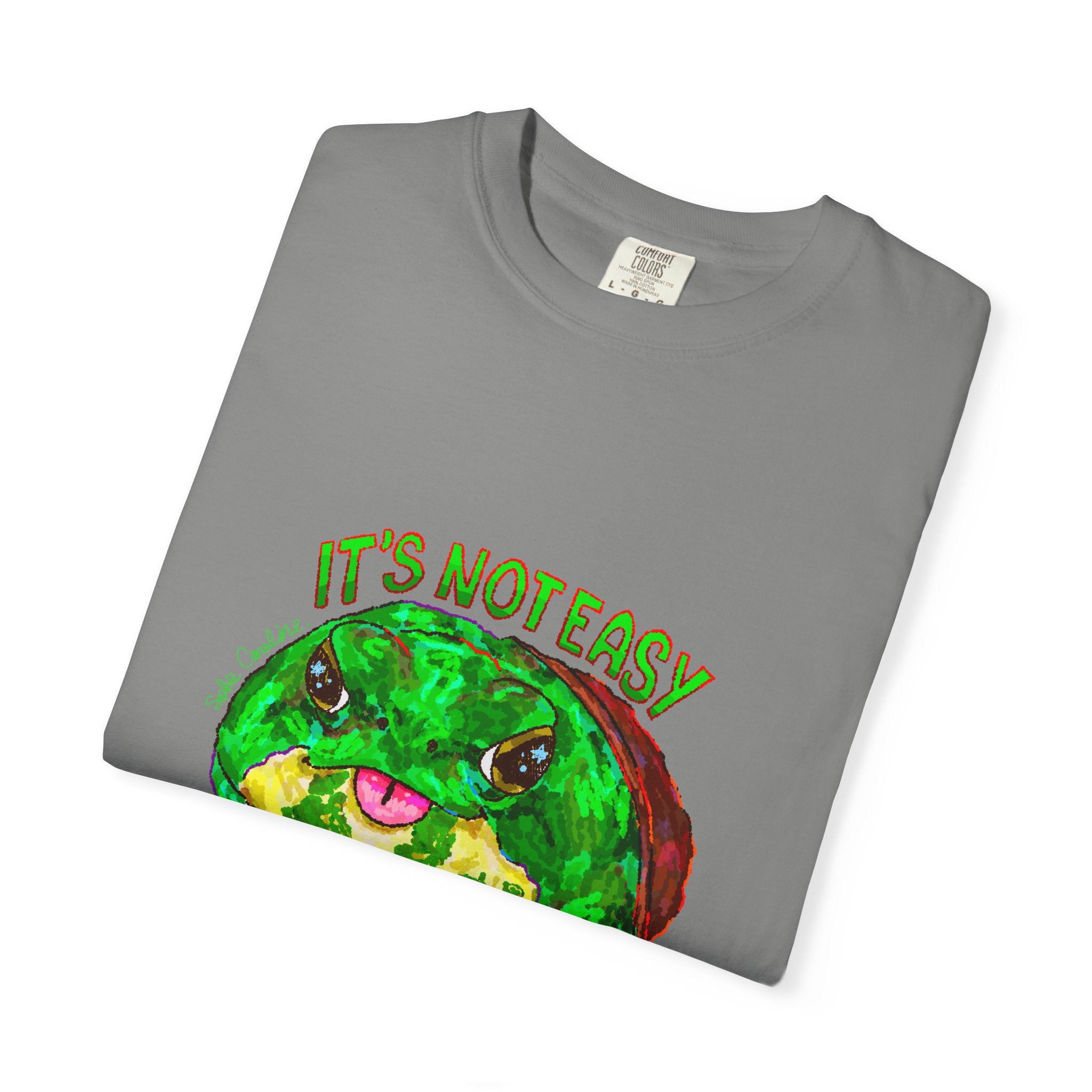 It's Not Easy Being Green Mr Frog Smiling Friends Comfort Colors T-Shirt