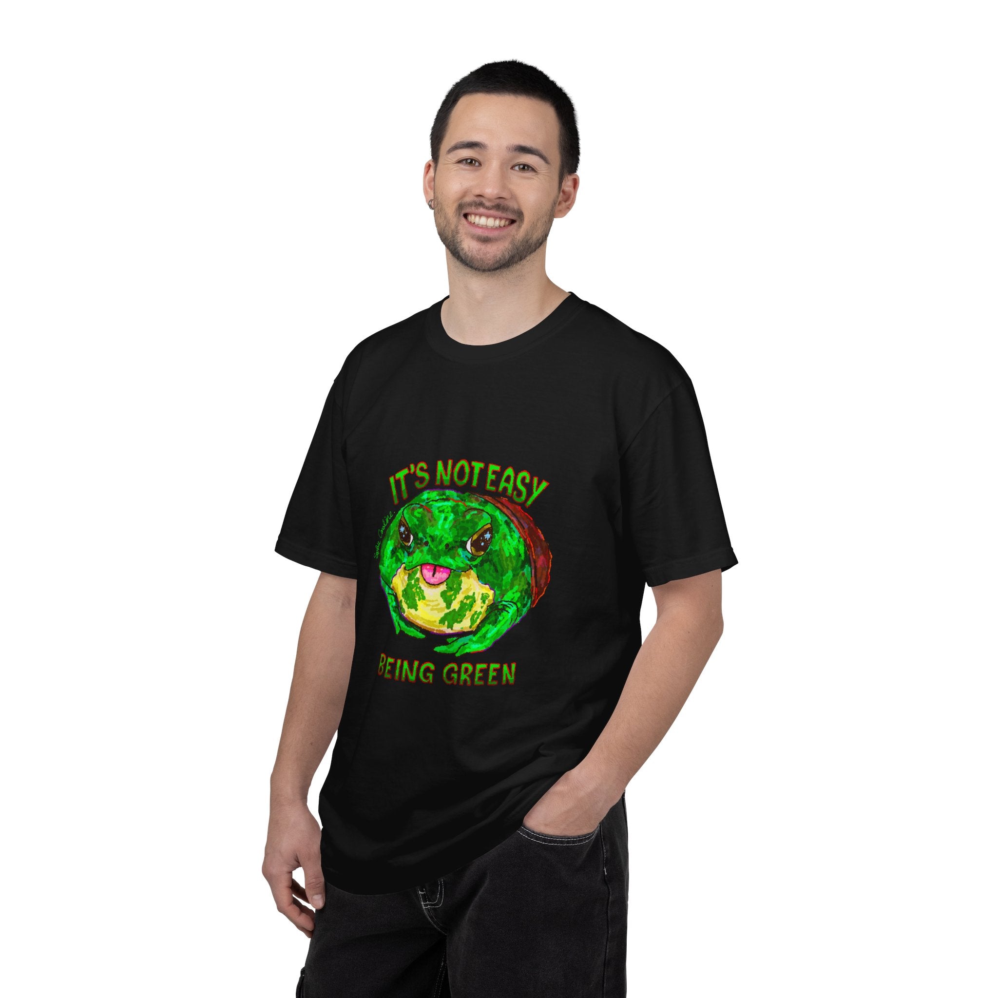 It's Not Easy Being Green Mr Frog Smiling Friends Comfort Colors T-Shirt