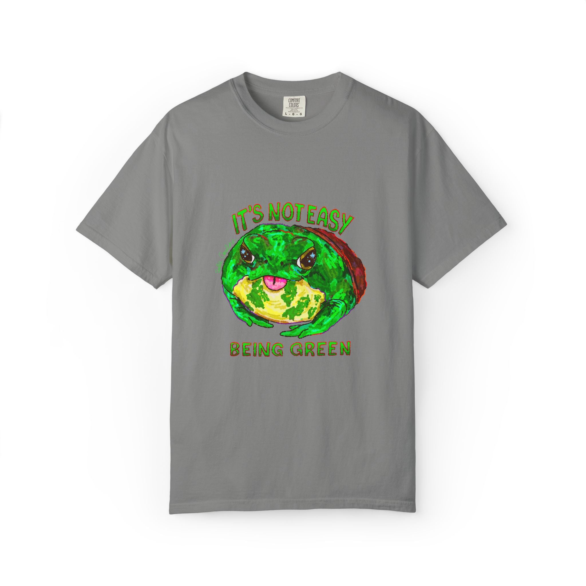 It's Not Easy Being Green Mr Frog Smiling Friends Comfort Colors T-Shirt