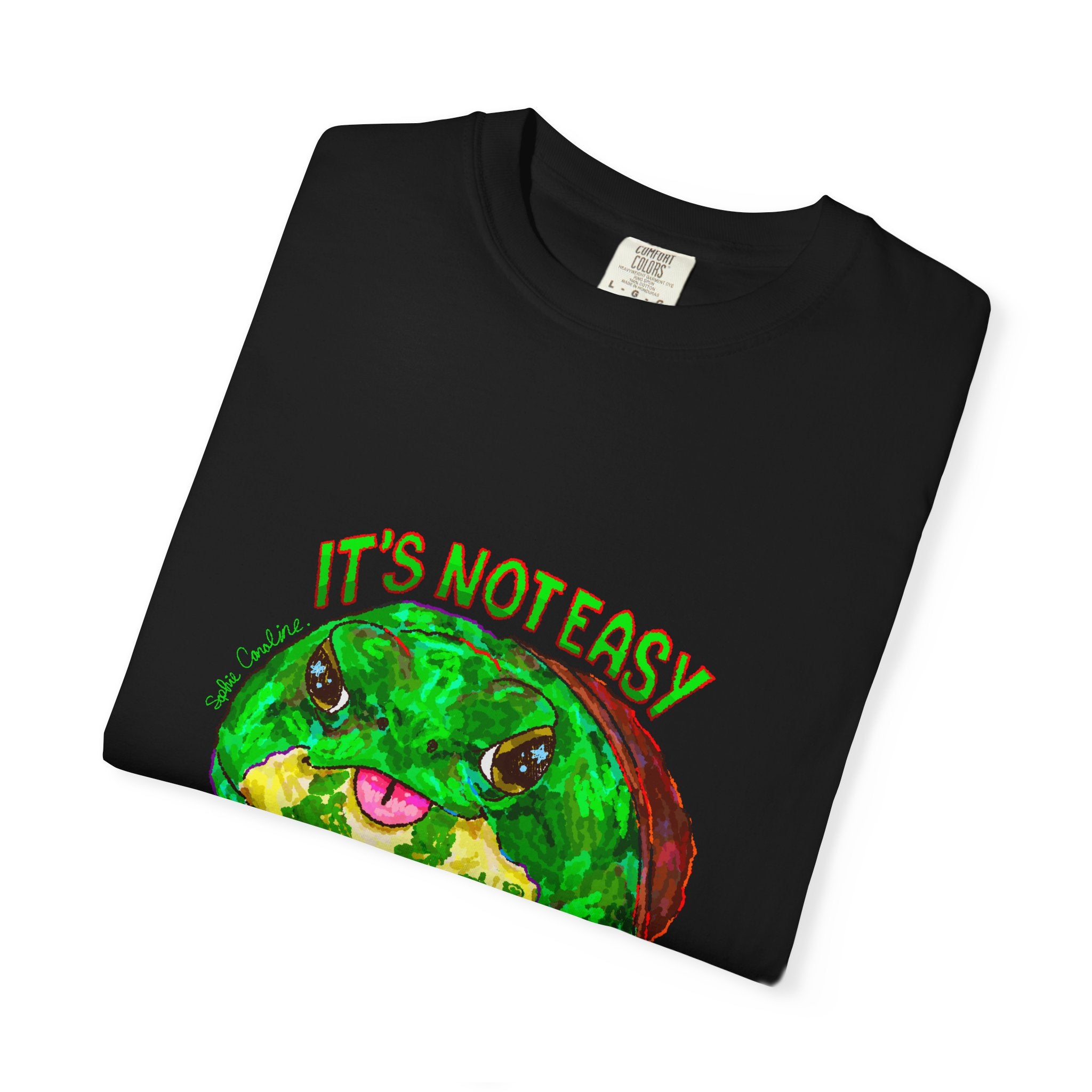 It's Not Easy Being Green Mr Frog Smiling Friends Comfort Colors T-Shirt