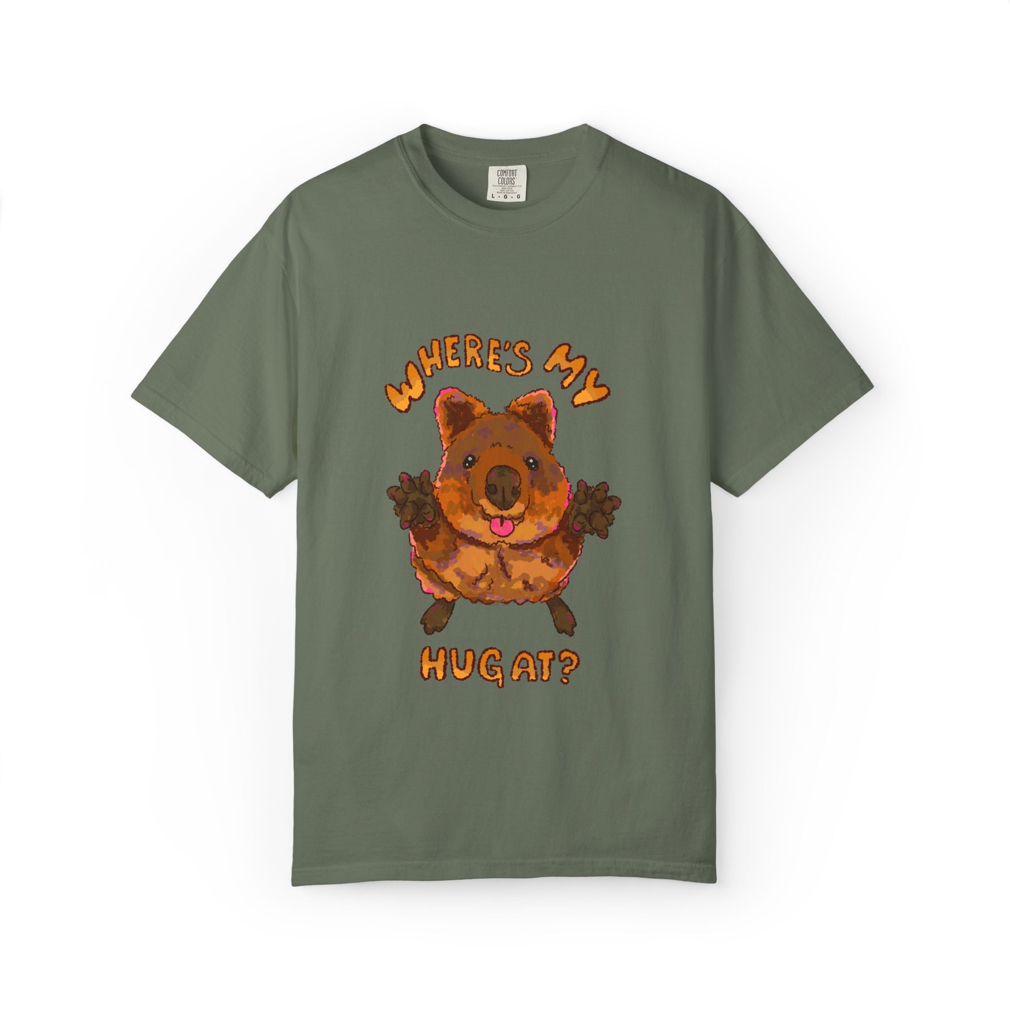 Where's My Hug Quokka Comfort Colors T-Shirt