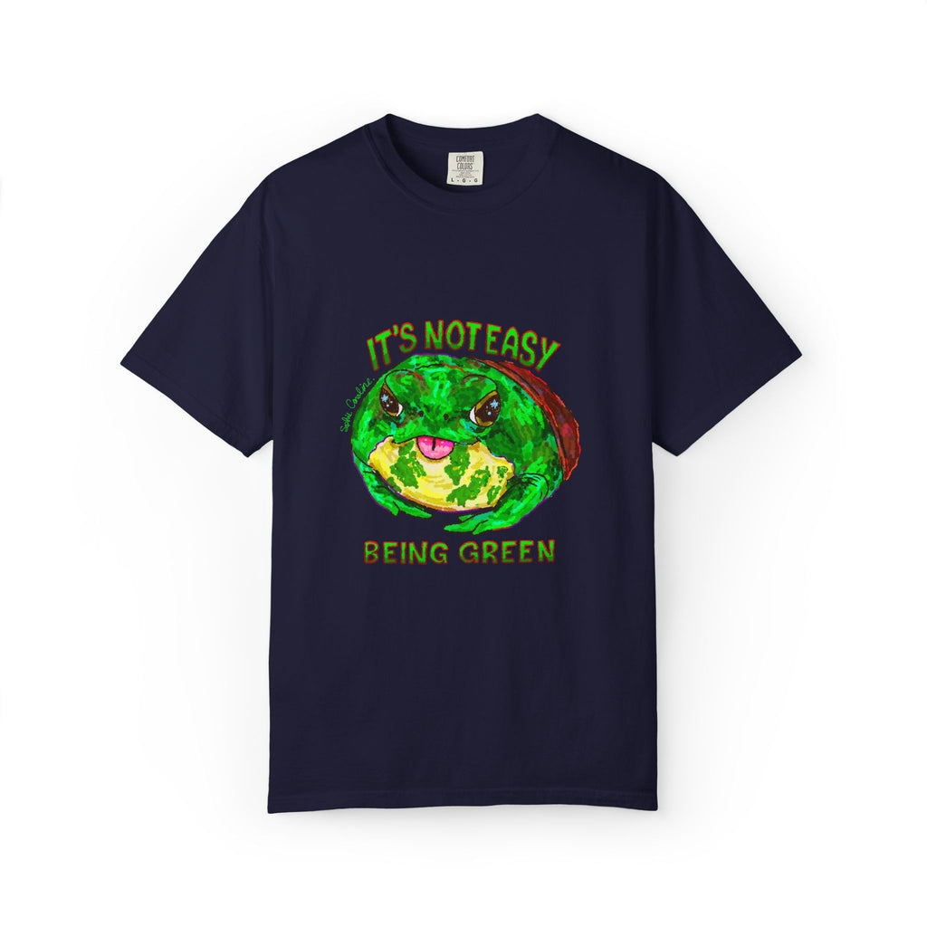 It's Not Easy Being Green Mr Frog Smiling Friends Comfort Colors T-Shirt