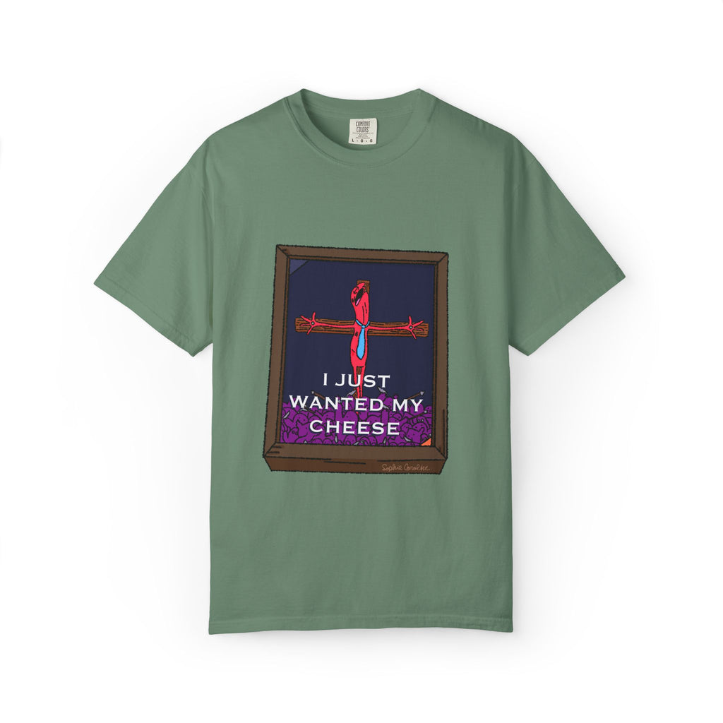 I Just Wanted My Cheese framed cross, T-shirt | quirky dark humor, Smiling Friends