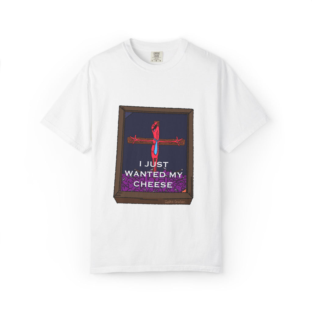 I Just Wanted My Cheese framed cross, T-shirt | quirky dark humor, Smiling Friends