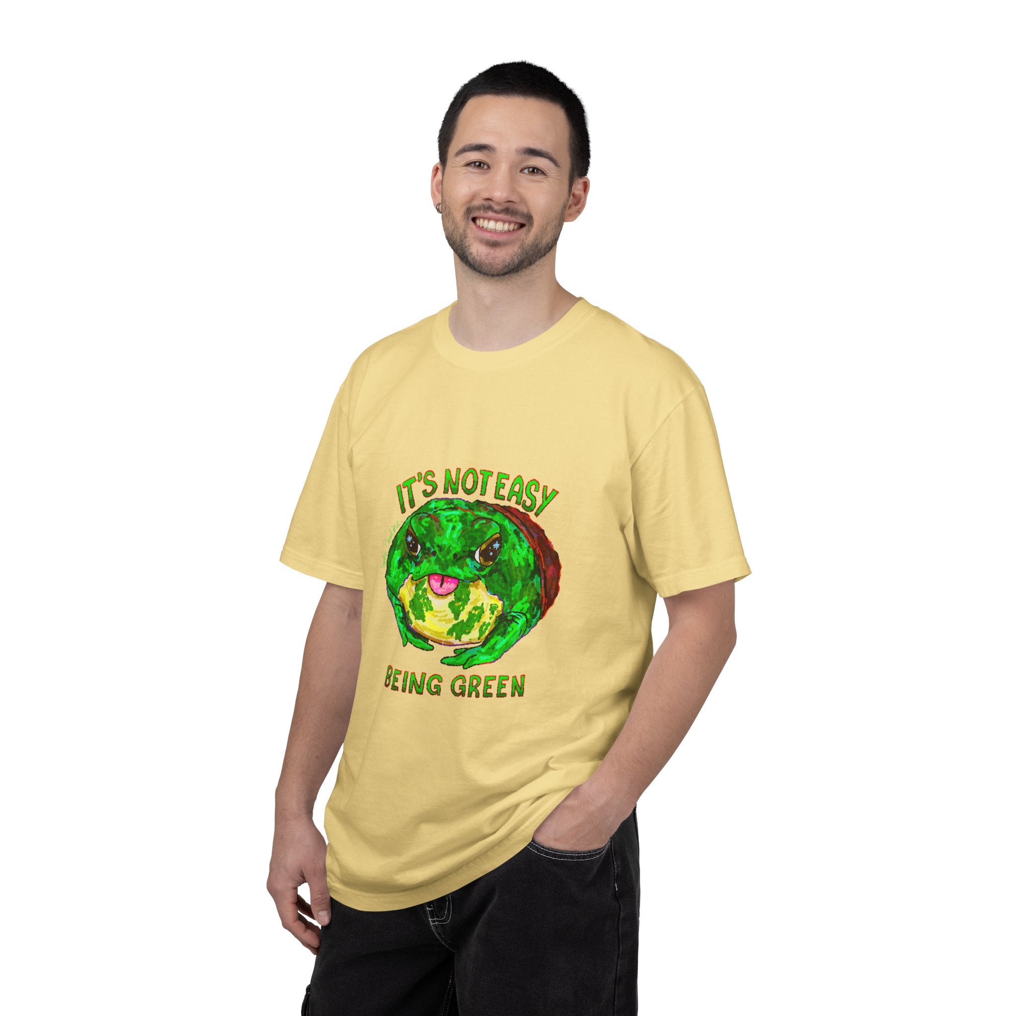 It's Not Easy Being Green Mr Frog Smiling Friends Comfort Colors T-Shirt