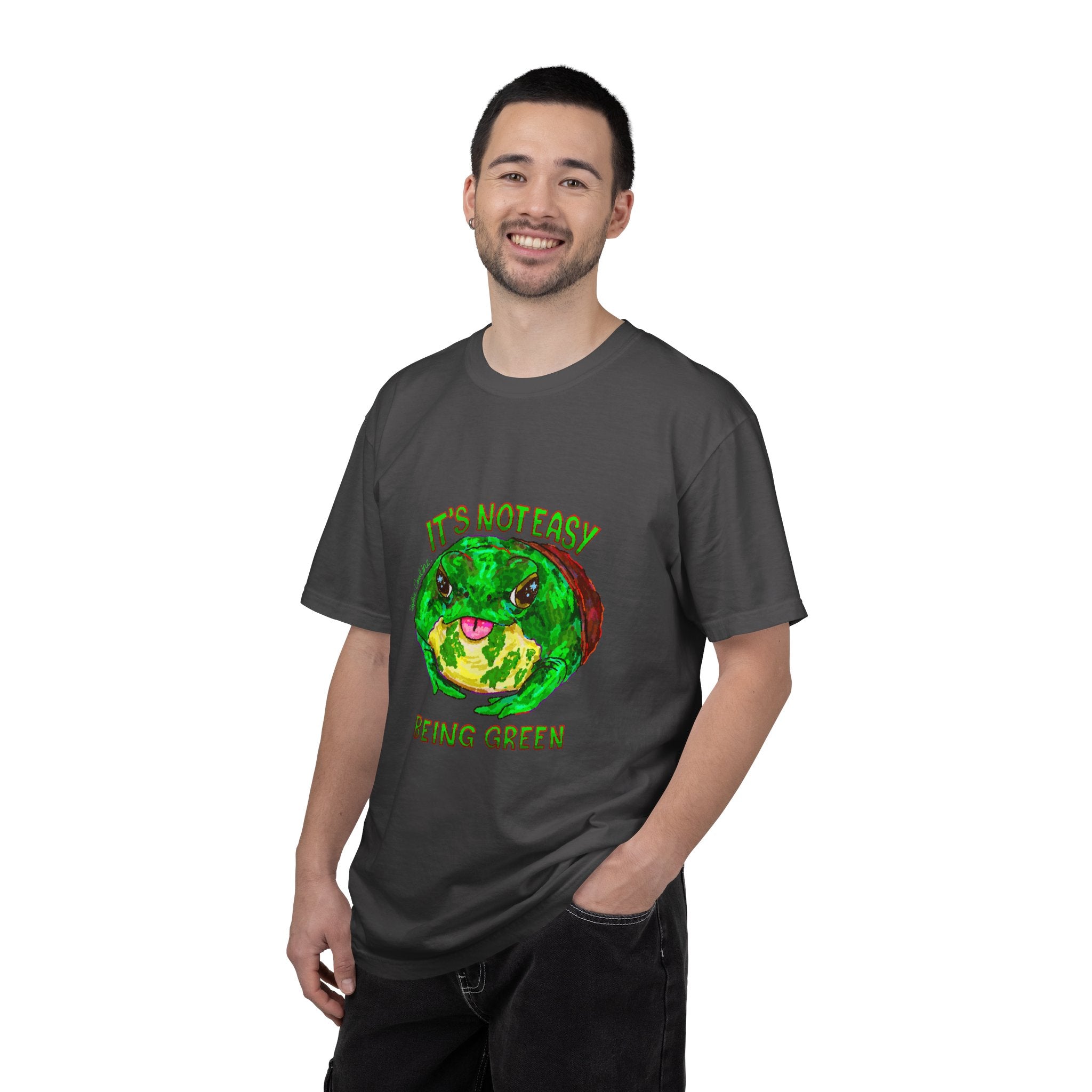 It's Not Easy Being Green Mr Frog Smiling Friends Comfort Colors T-Shirt