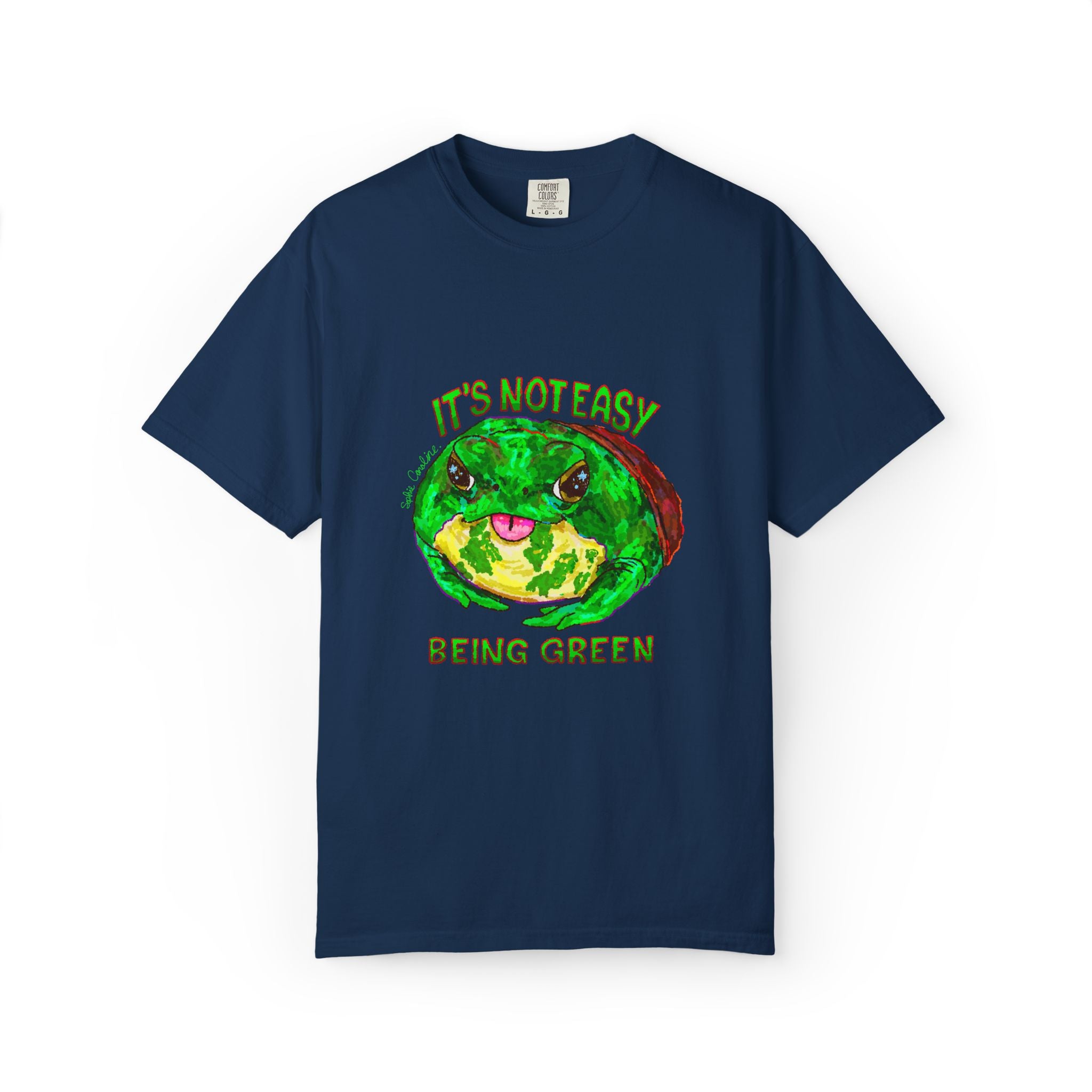 It's Not Easy Being Green Mr Frog Smiling Friends Comfort Colors T-Shirt