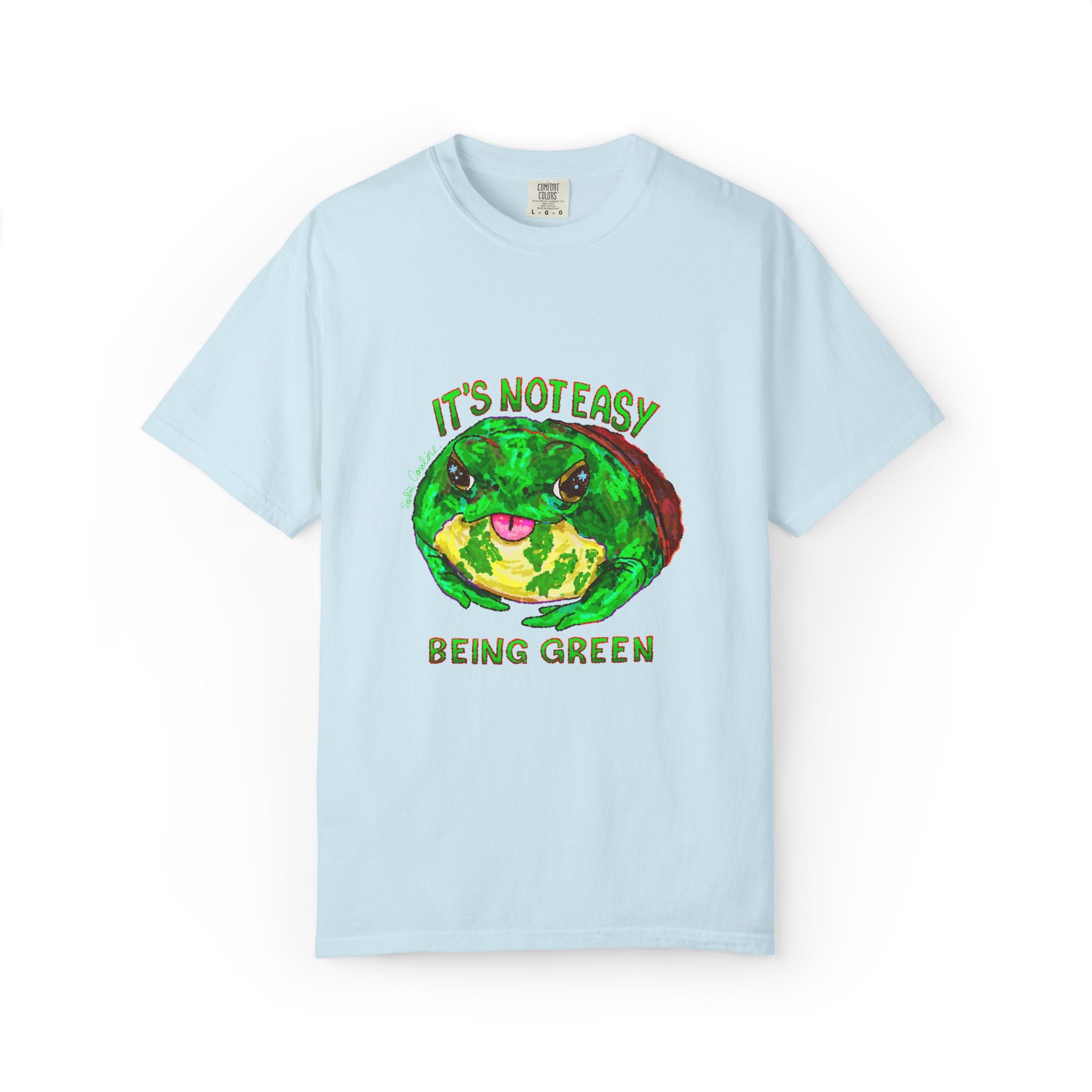 It's Not Easy Being Green Mr Frog Smiling Friends Comfort Colors T-Shirt