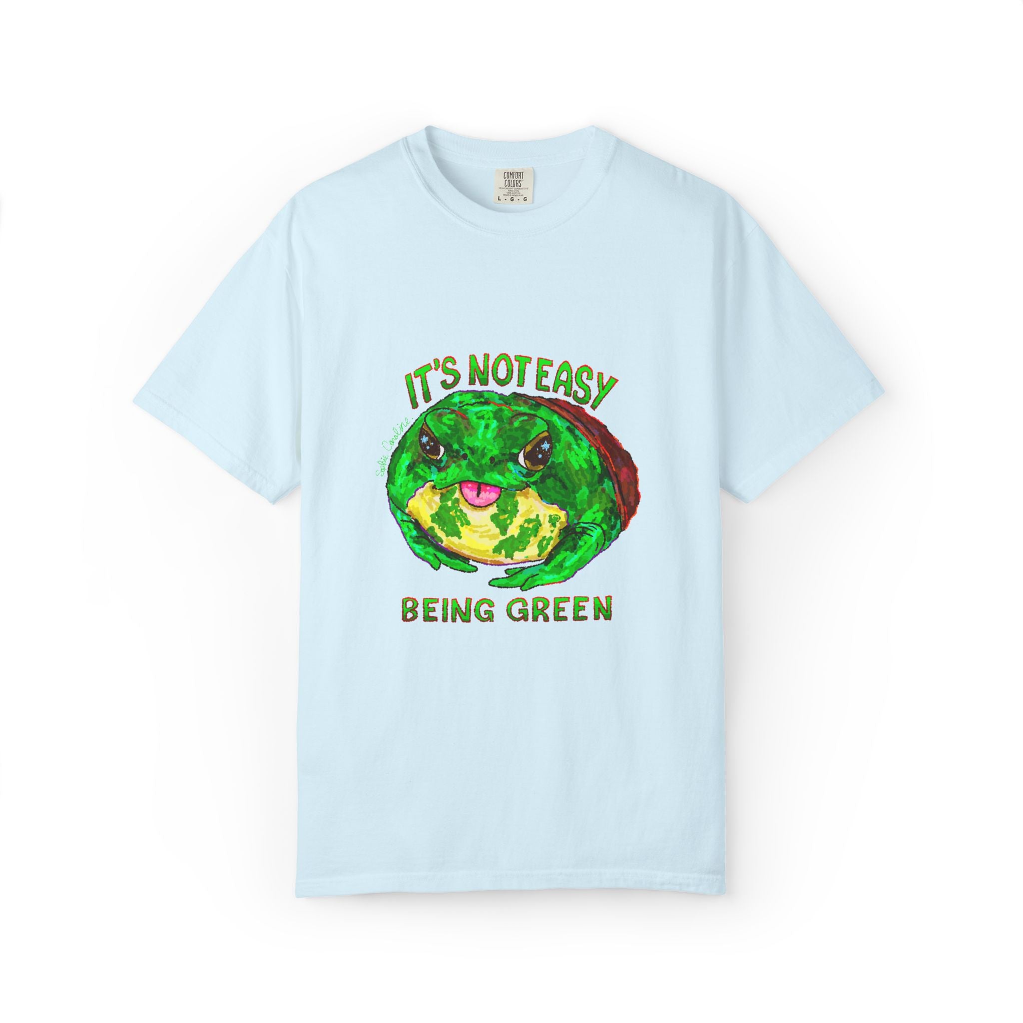 It's Not Easy Being Green Mr Frog Smiling Friends Comfort Colors T-Shirt