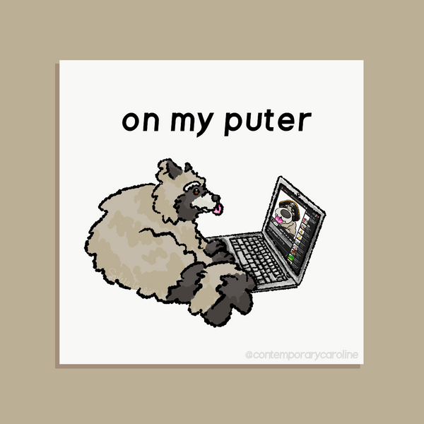 Rocky on my puter Print