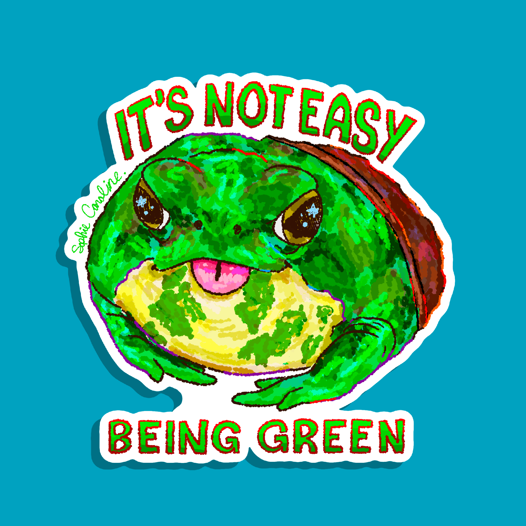 It's Not Easy Being Green Frog Sticker