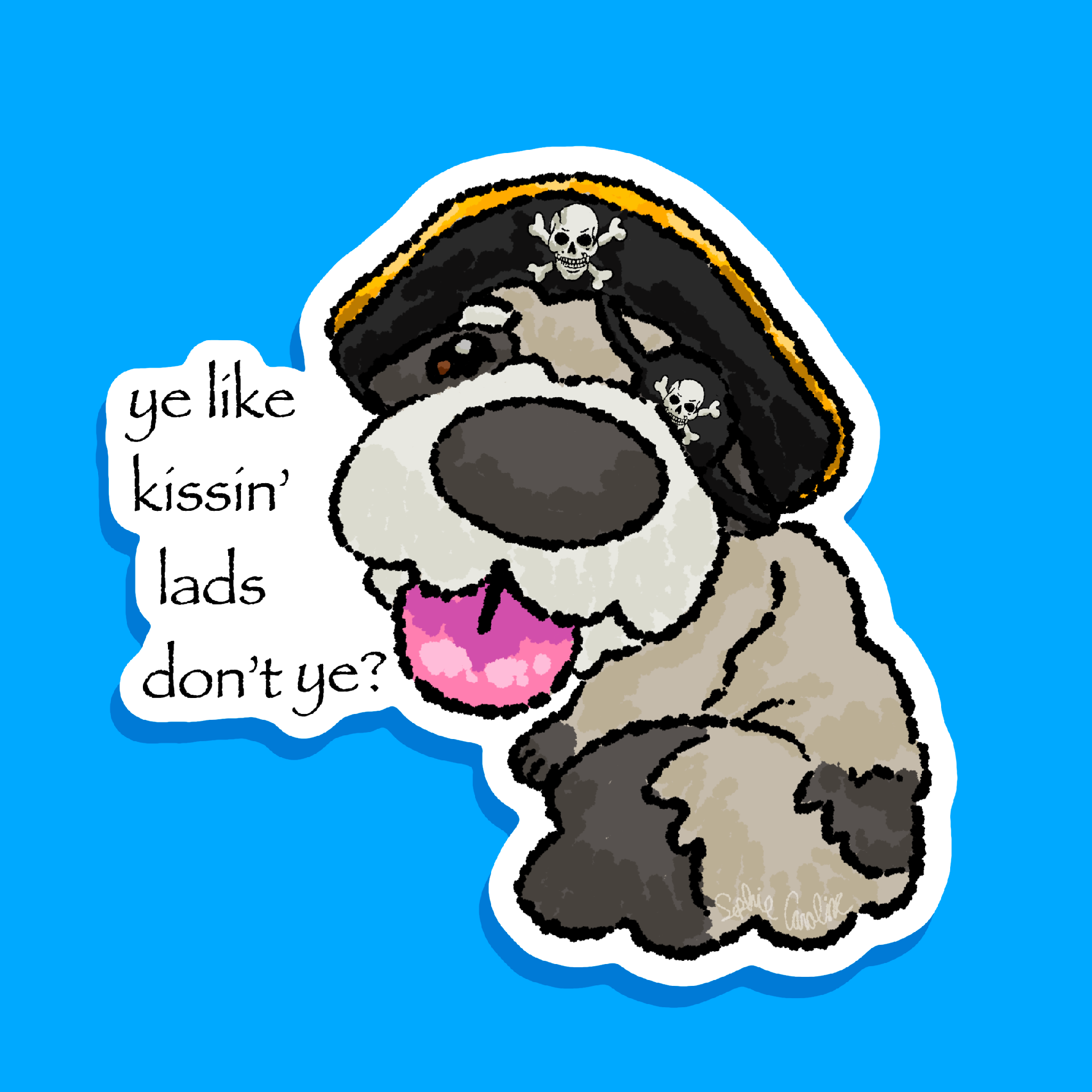 Ye like kissin' lads don't ye? Rocky Sticker