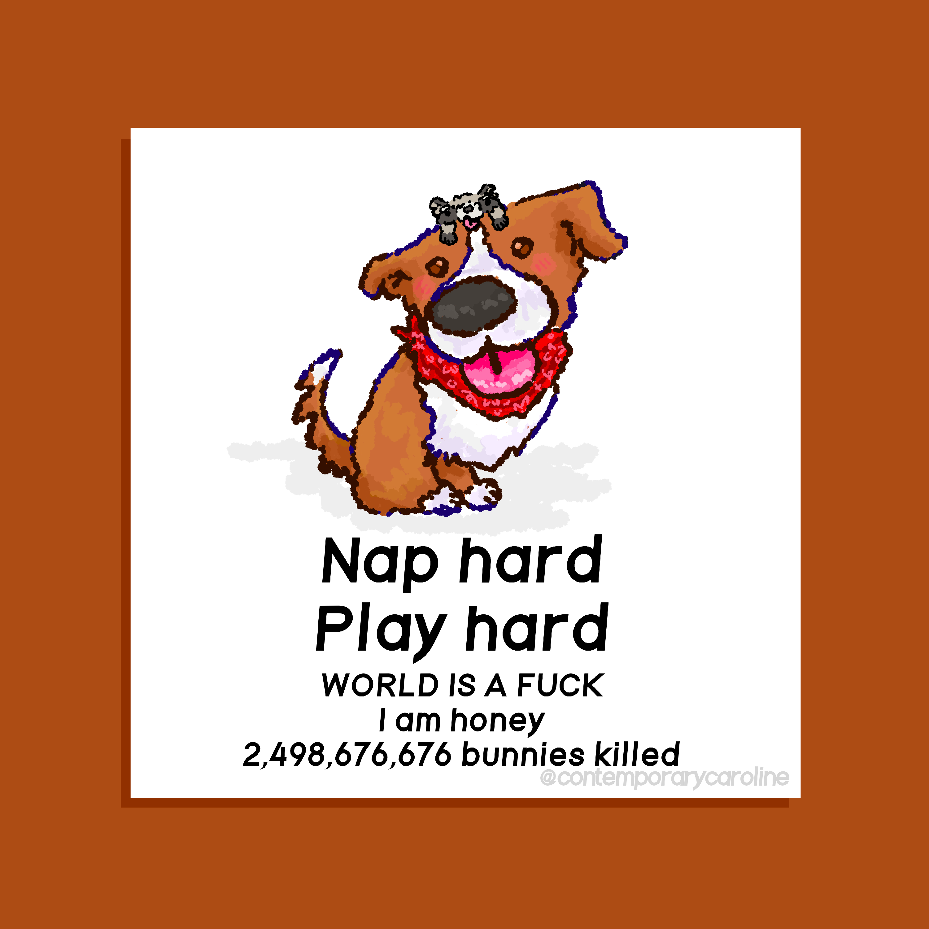 Nap Hard Play Hard Honey Print