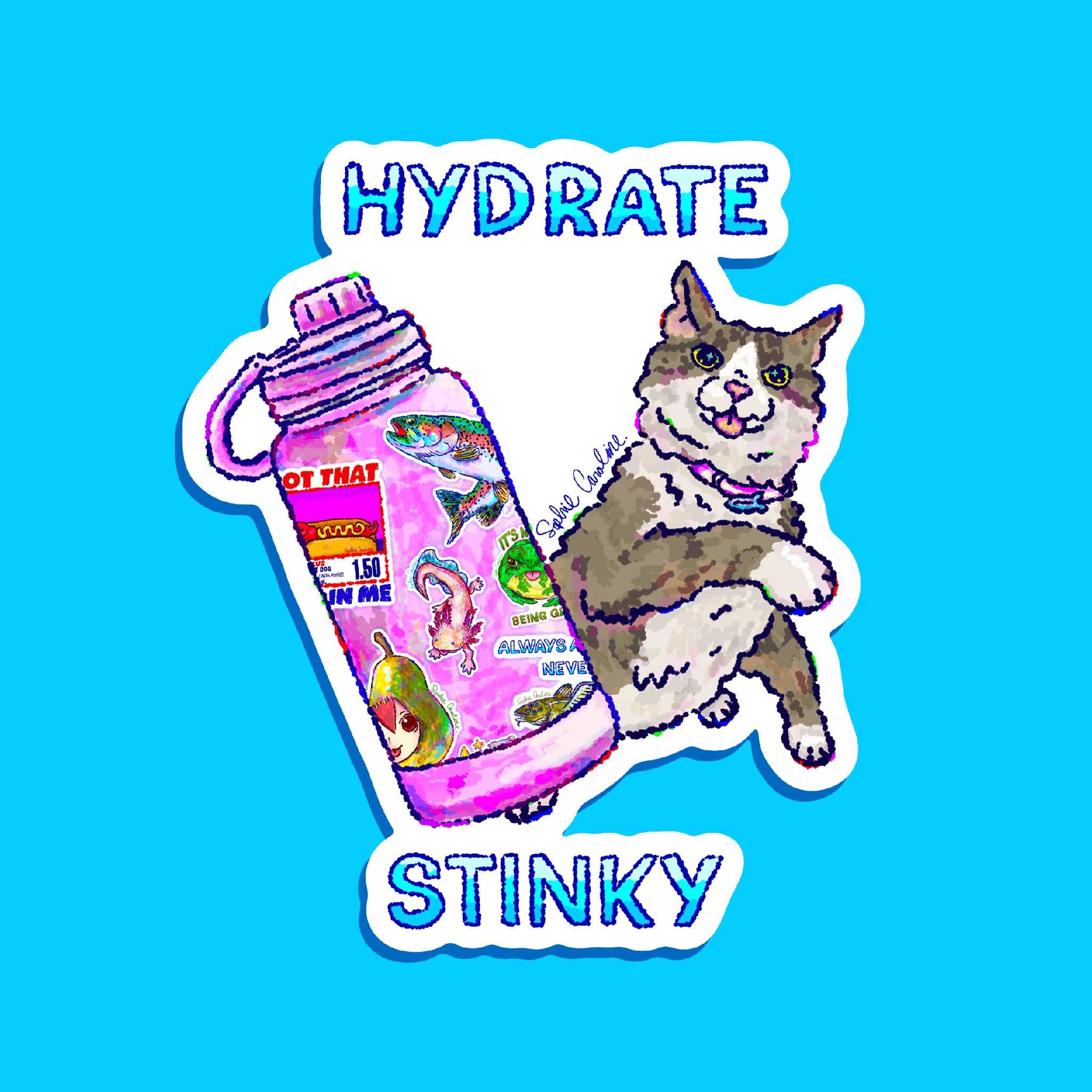 Hydrate Stinky Sticker