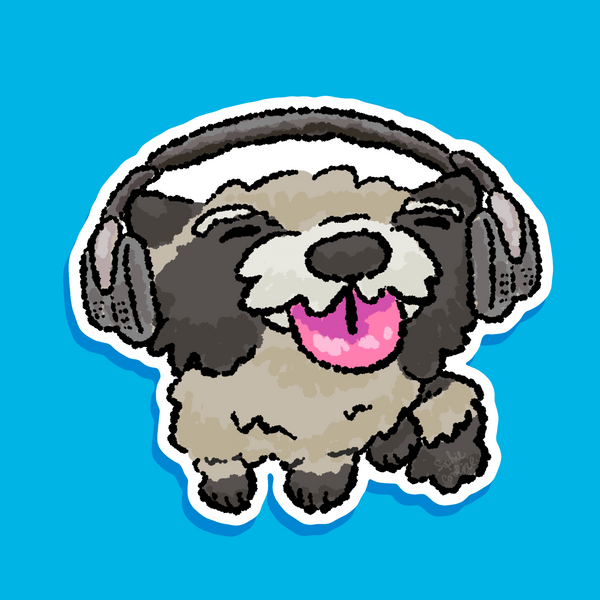 Rocky Raccoon Headphones Sticker