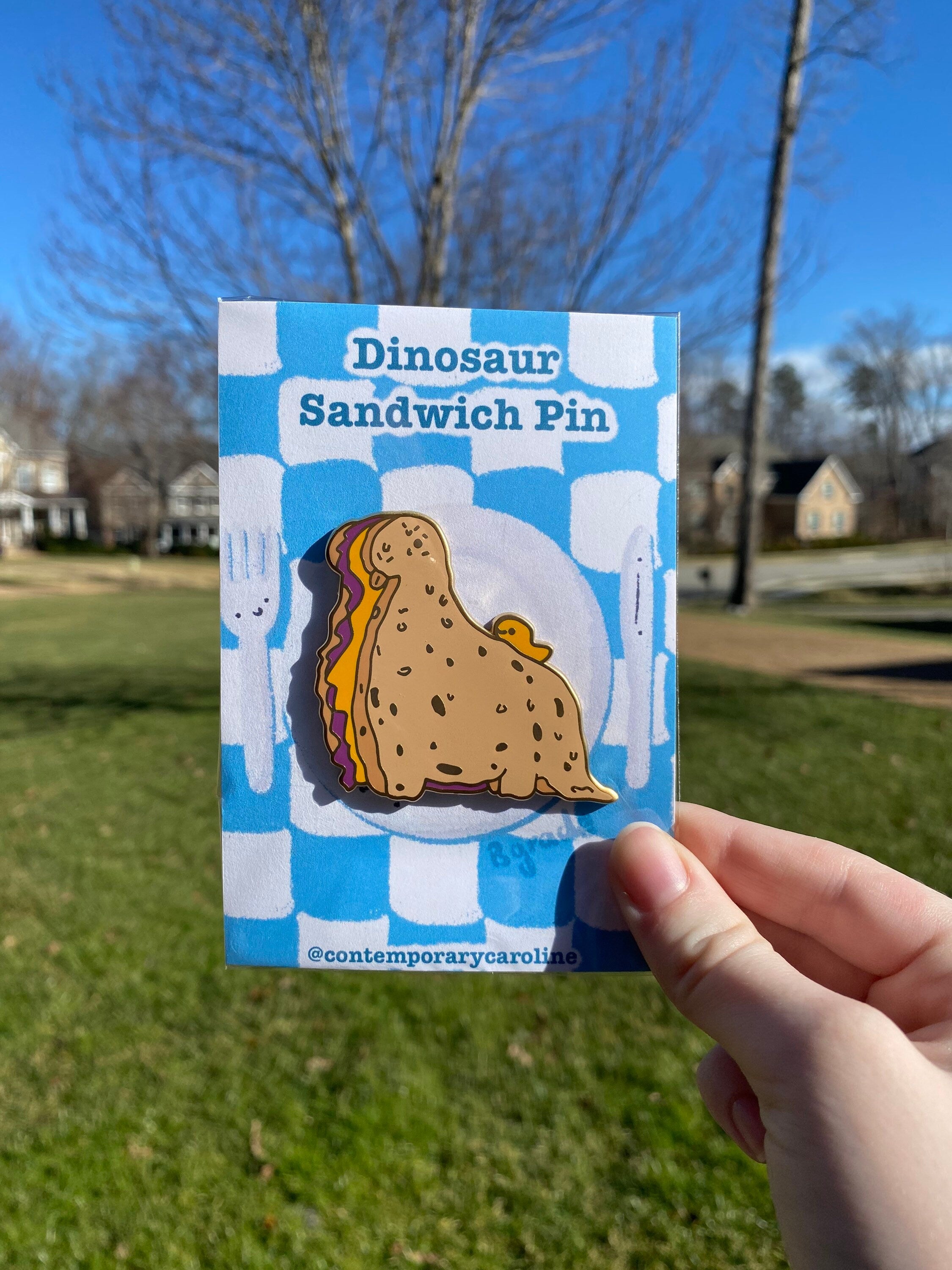 Dinosaur Sandwich Enamel Pin B Grade