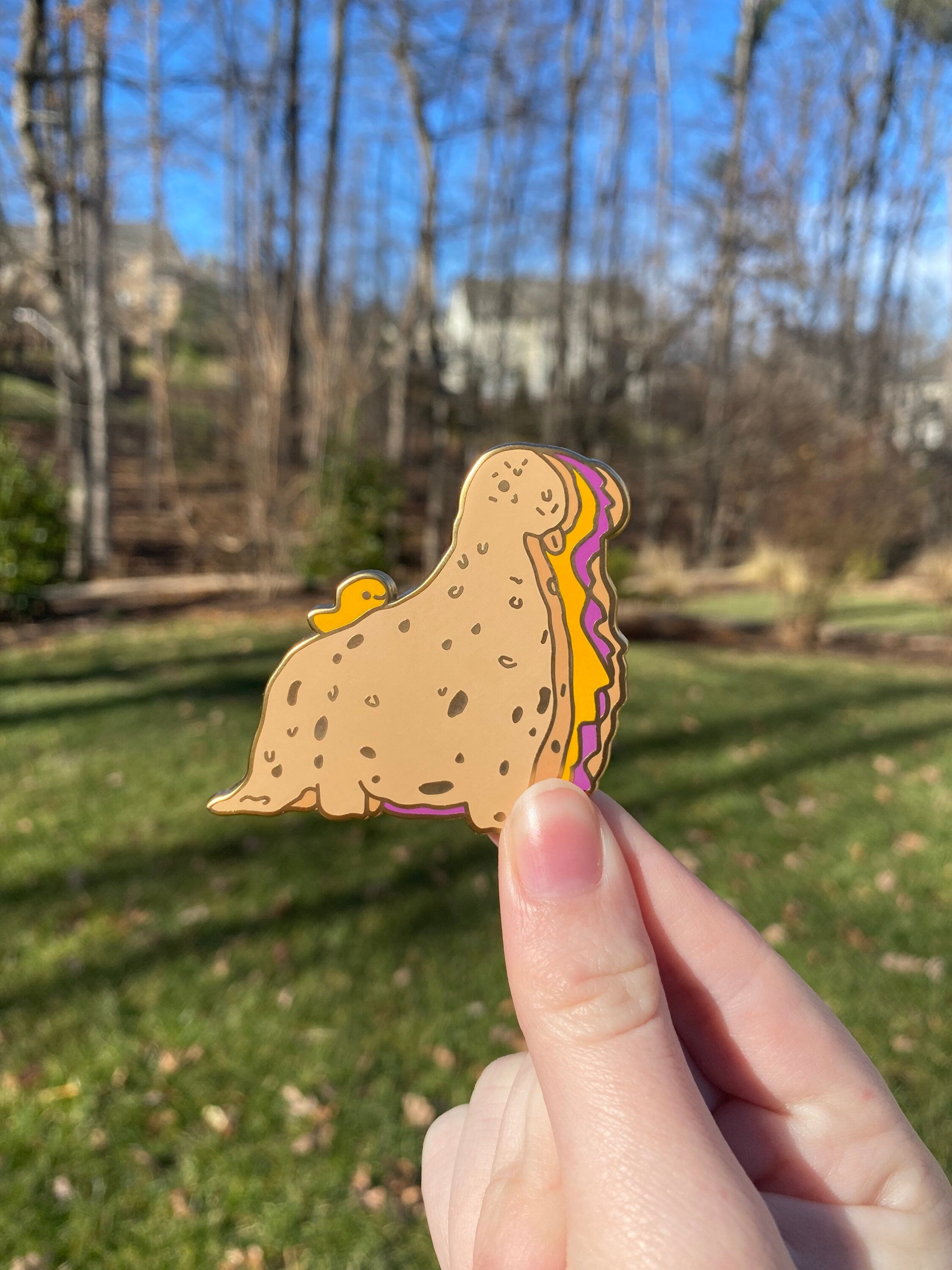 Dinosaur Sandwich Enamel Pin