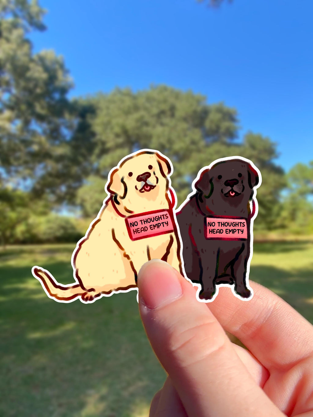 No Thoughts Head Empty Dog Sticker