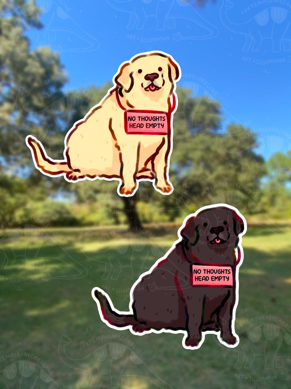 No Thoughts Head Empty Dog Sticker