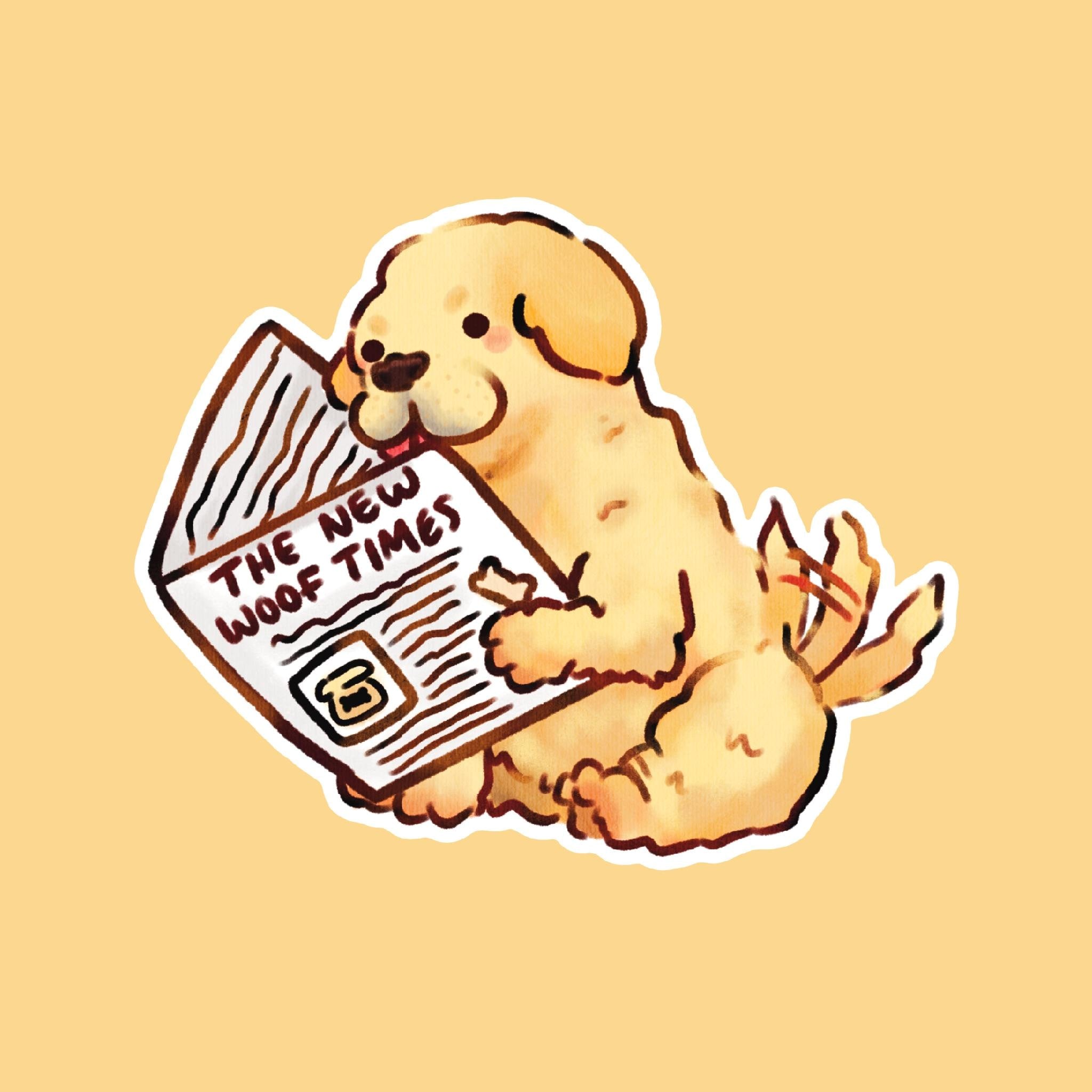 The New Woof Times Dog Sticker