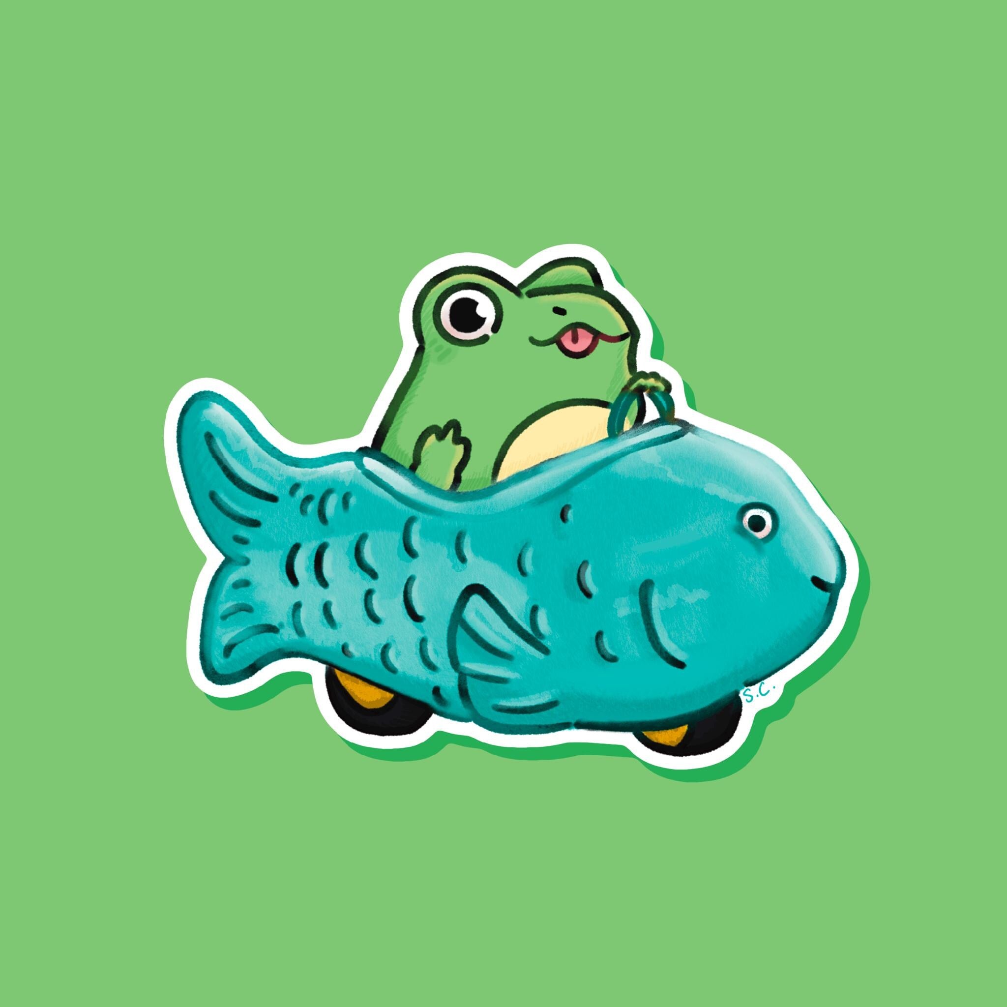 Frog Car Sticker
