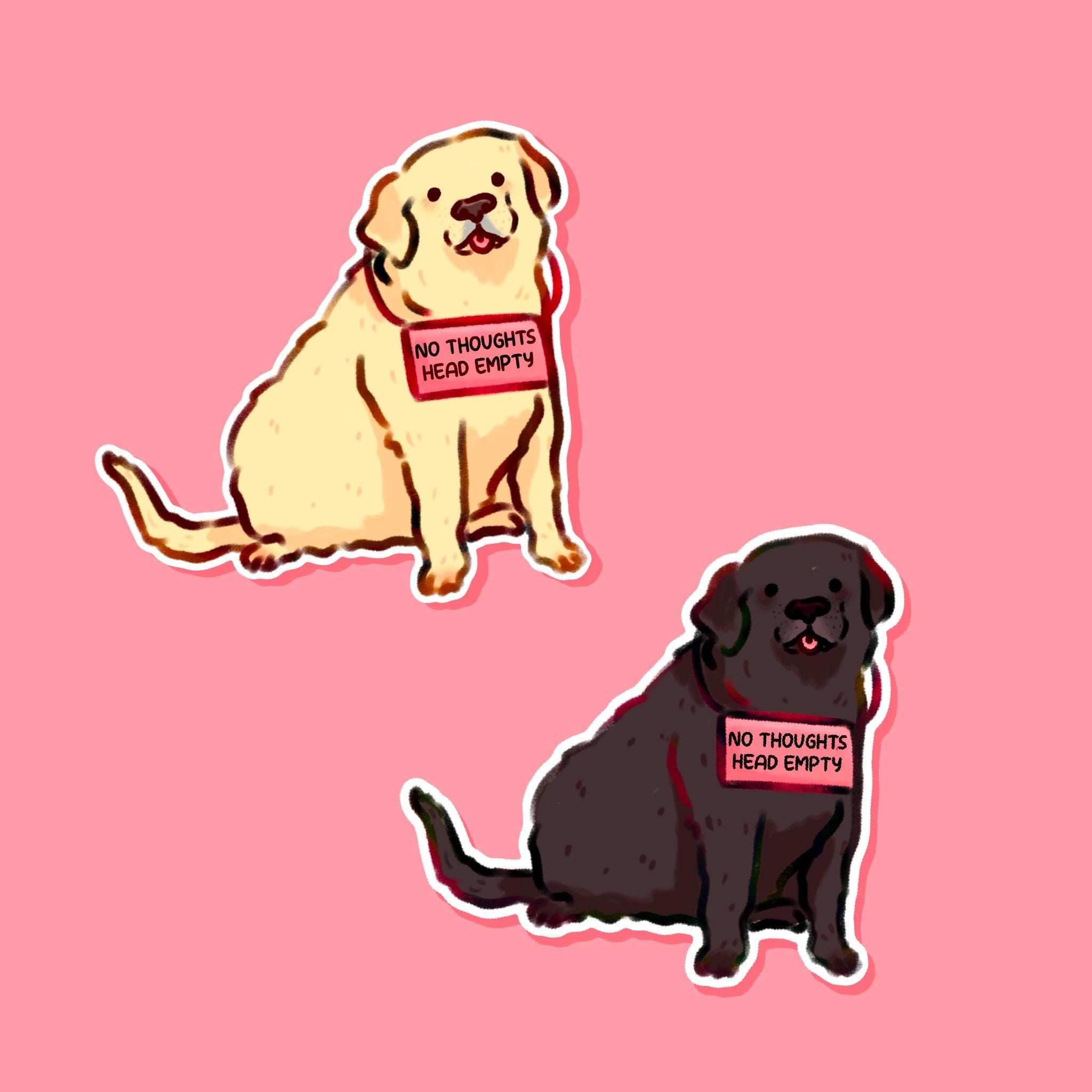 No Thoughts Head Empty Dog Sticker