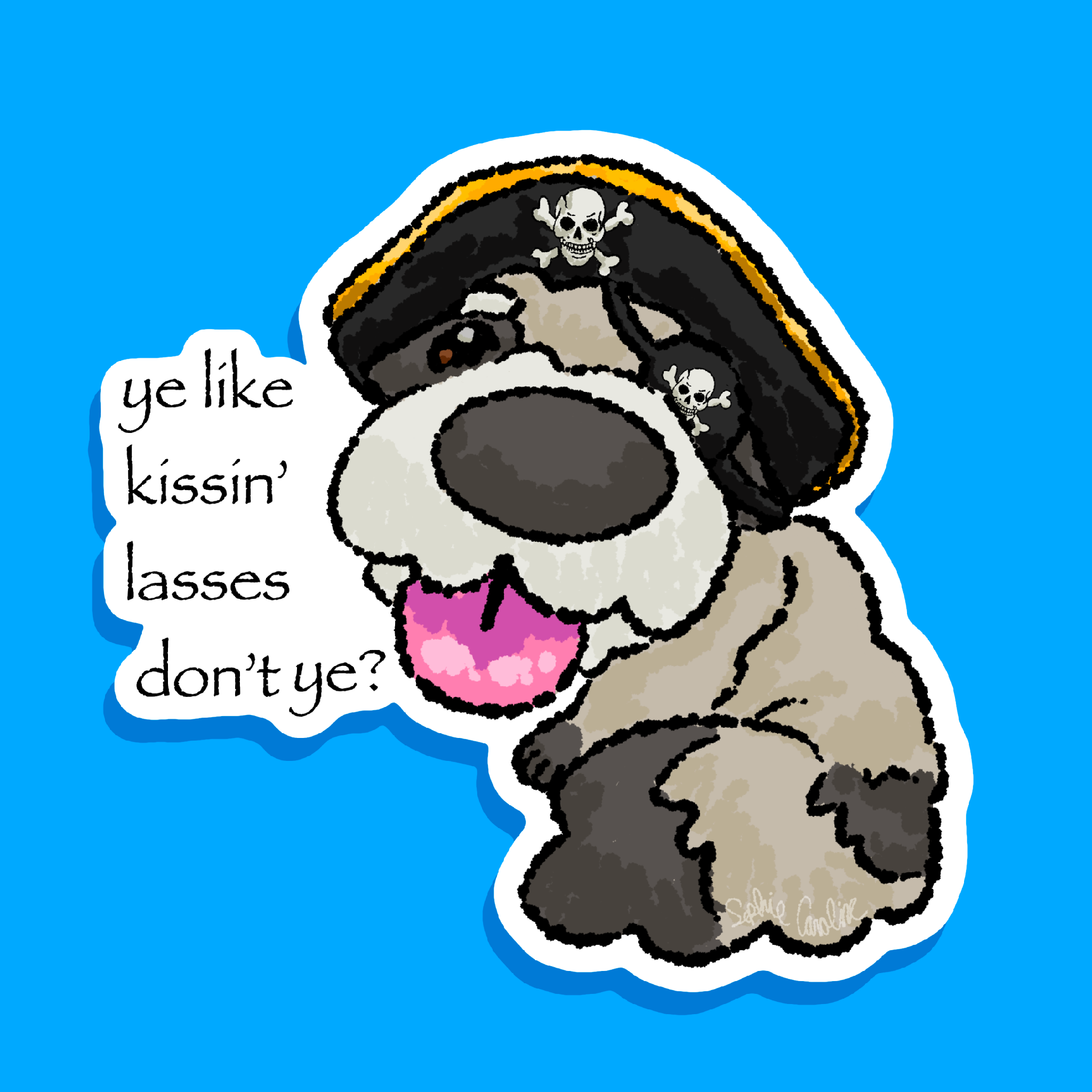 Ye like kissin' lasses don't ye? Rocky Sticker